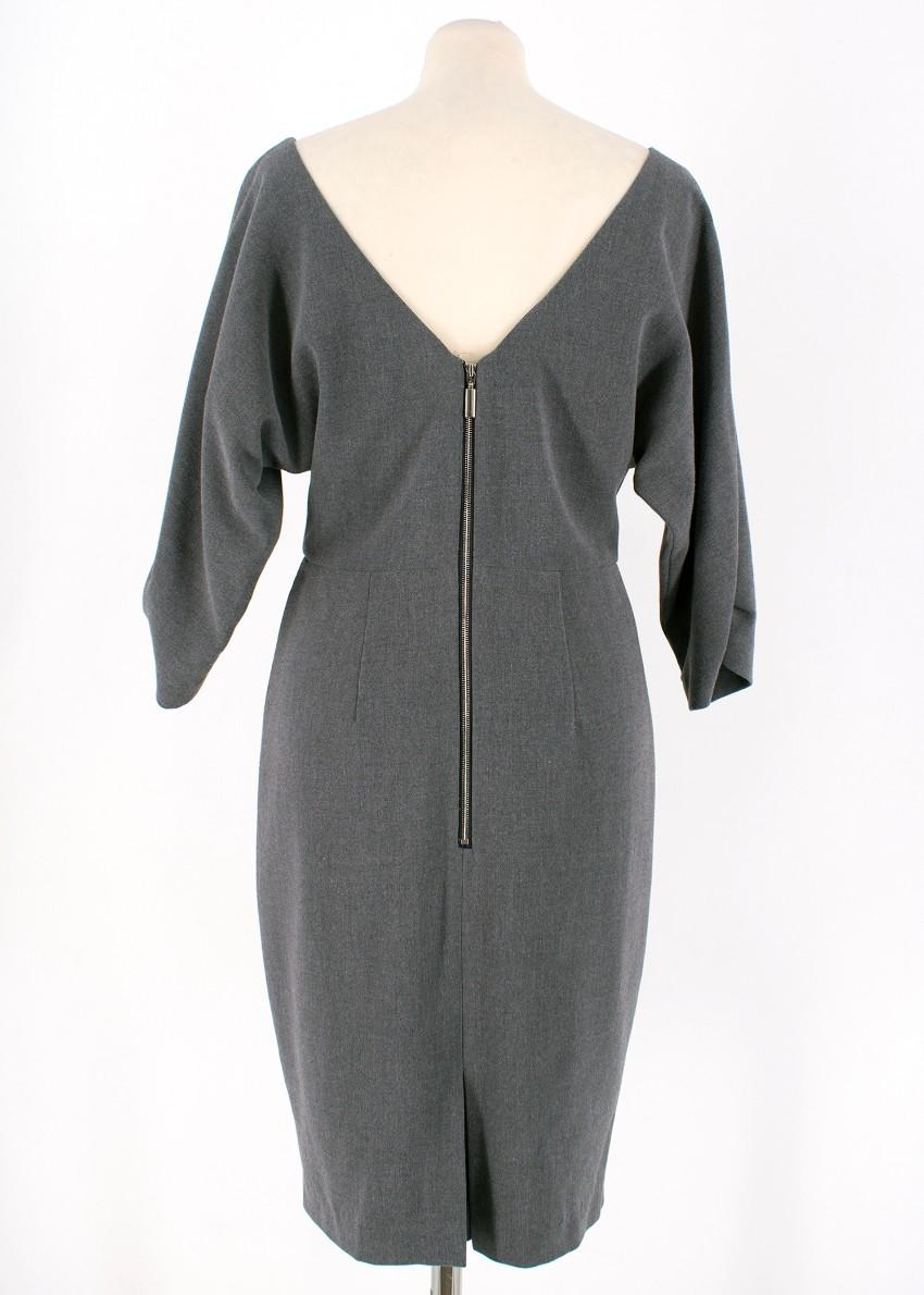 Black Halo Grey Sabrina Midi Dress