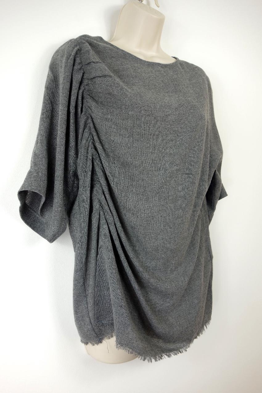 Bimba Y Lola Grey Ruched Oversize Top