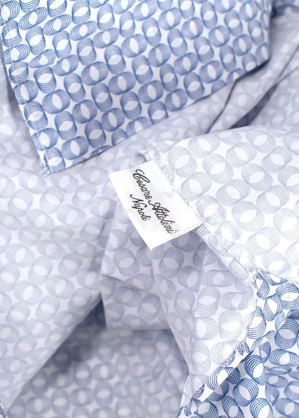 Cesare Attolini Napoli Blue Patterned Shirt