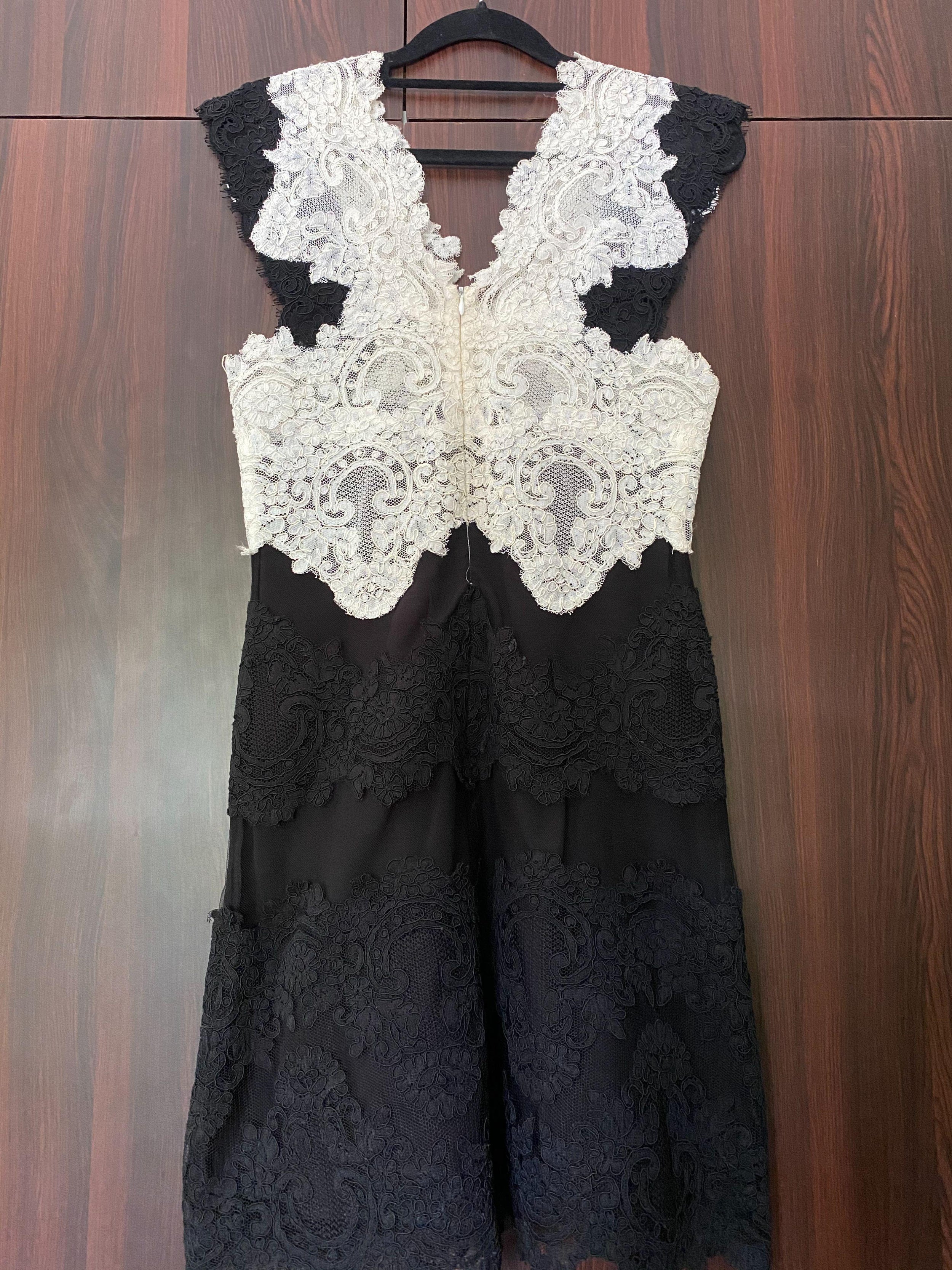 Black & White Lace Butterfly Dress