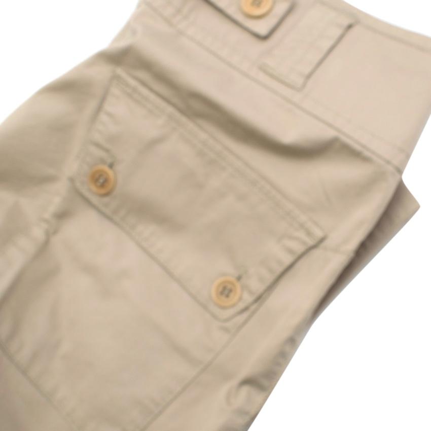Prada Nude Cotton Straight Leg Trousers