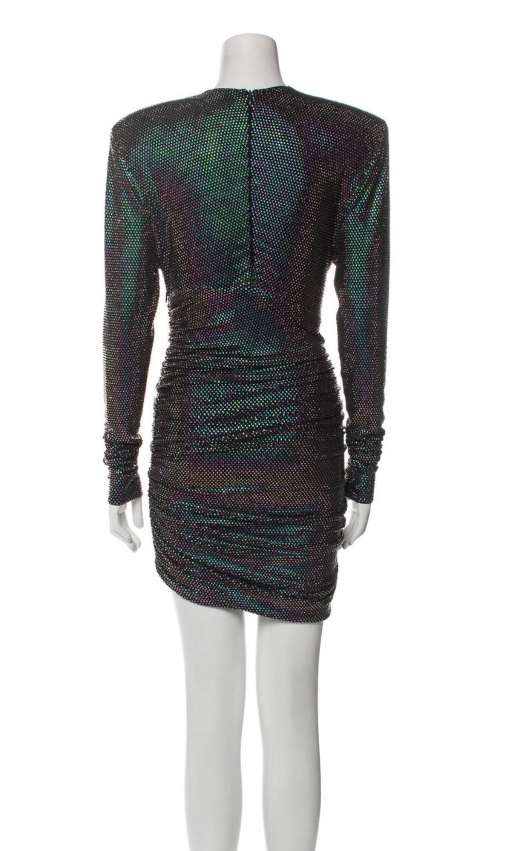 Alexander Vauthier Black Rhinestone Embellished Mini Dress