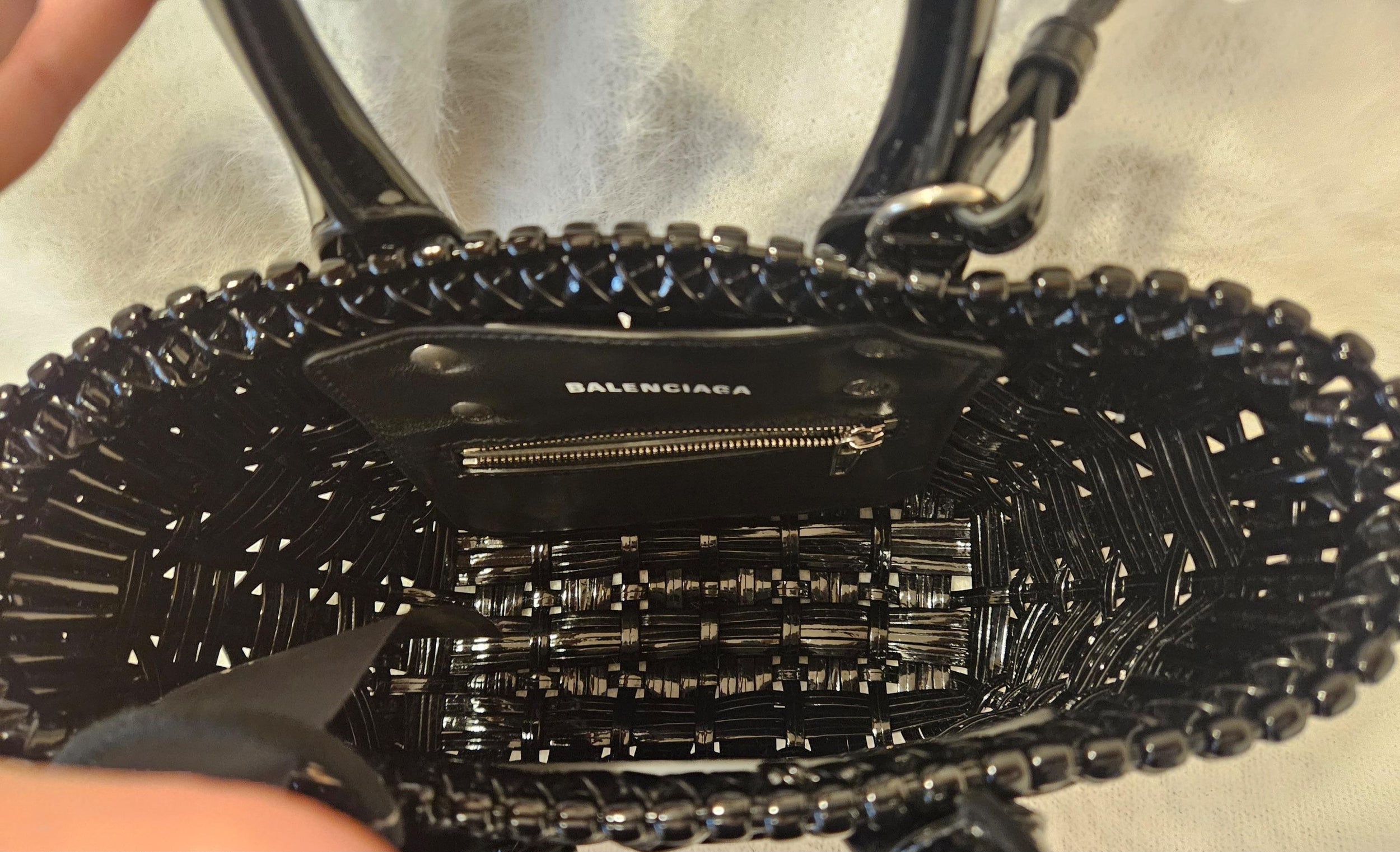 Balenciaga Black High Shine Mini Tote