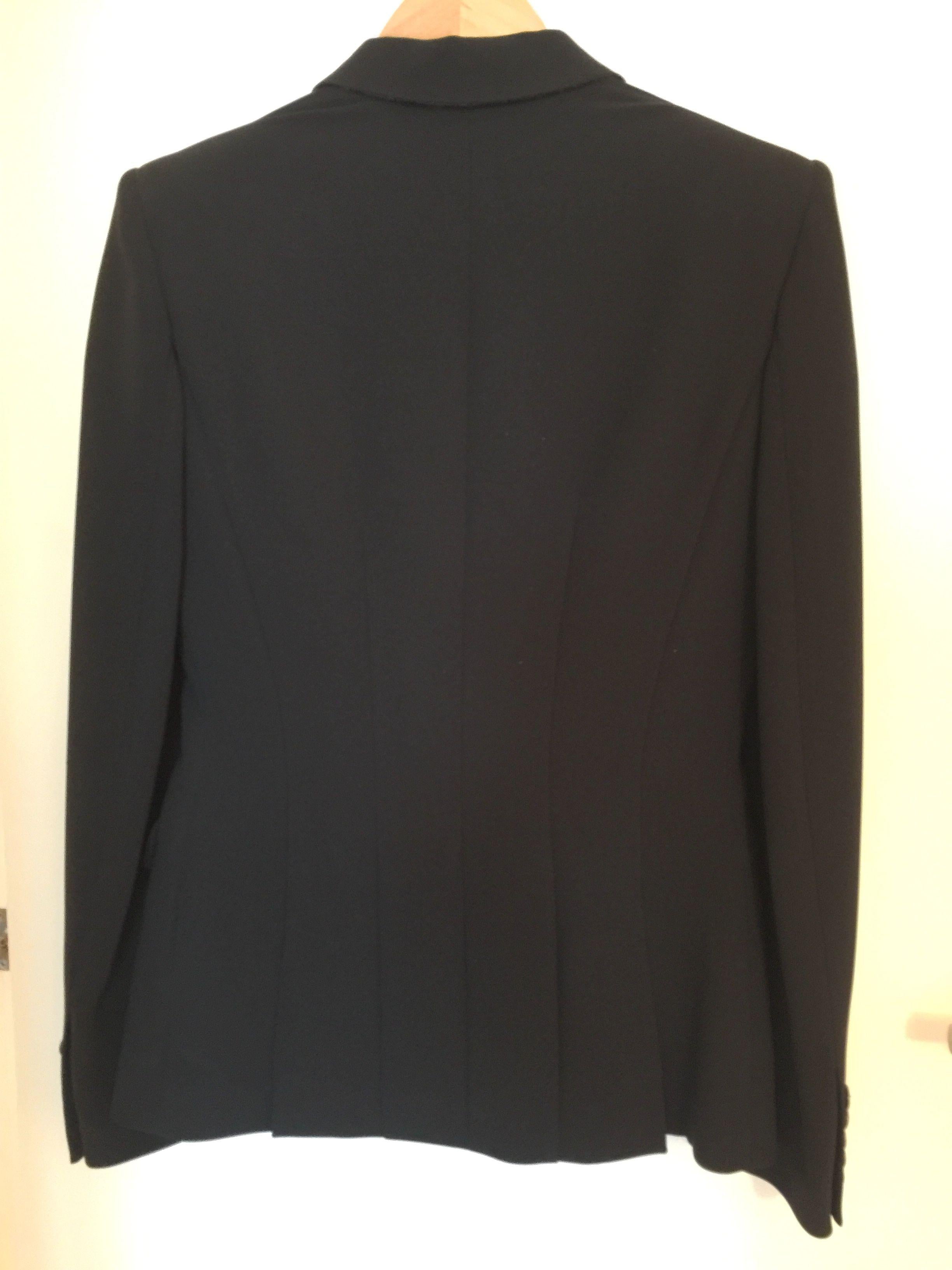 Black Crepe Single-Breasted Blazer