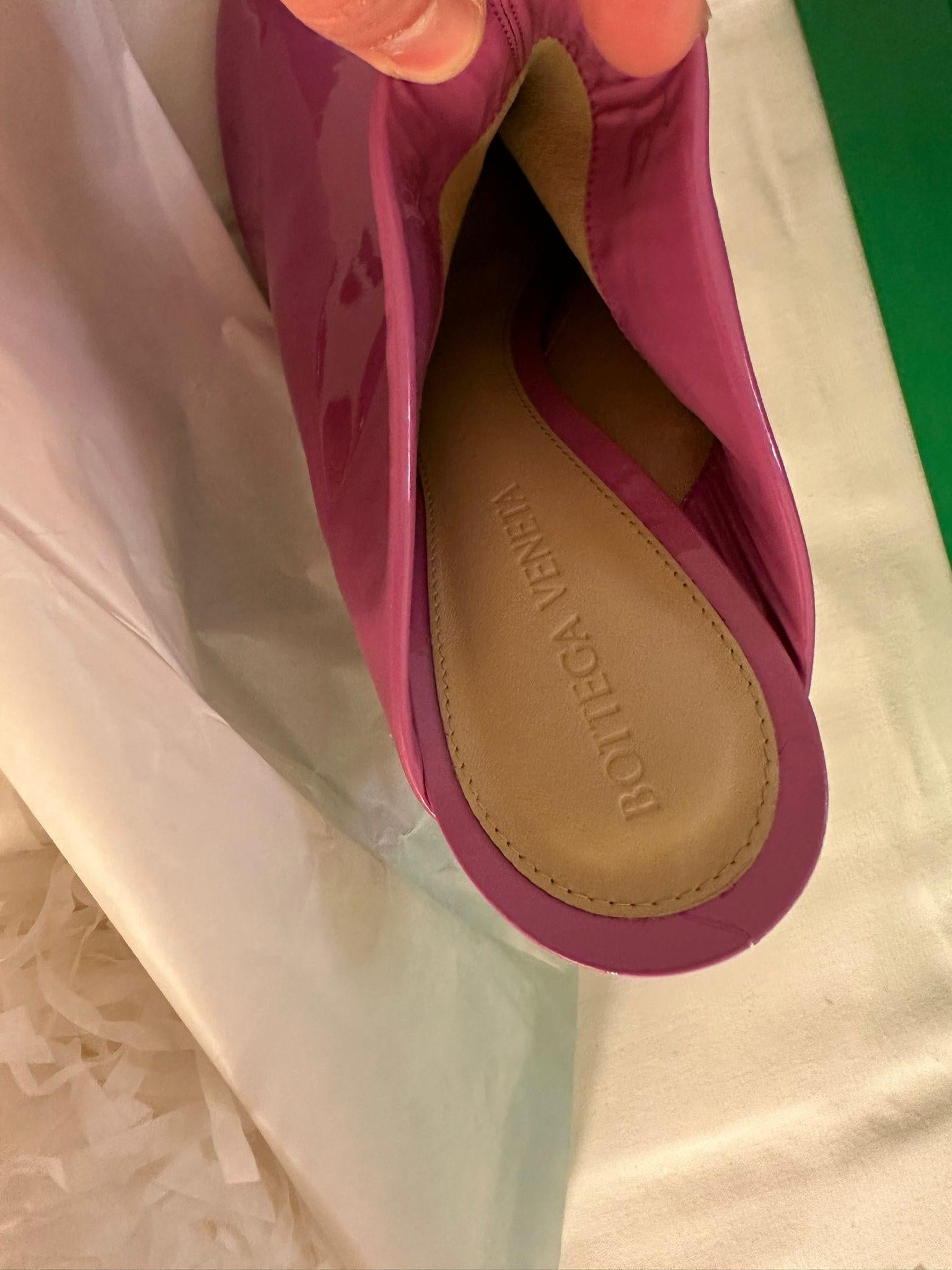 Pink Patent Leather Dot Sock Mules