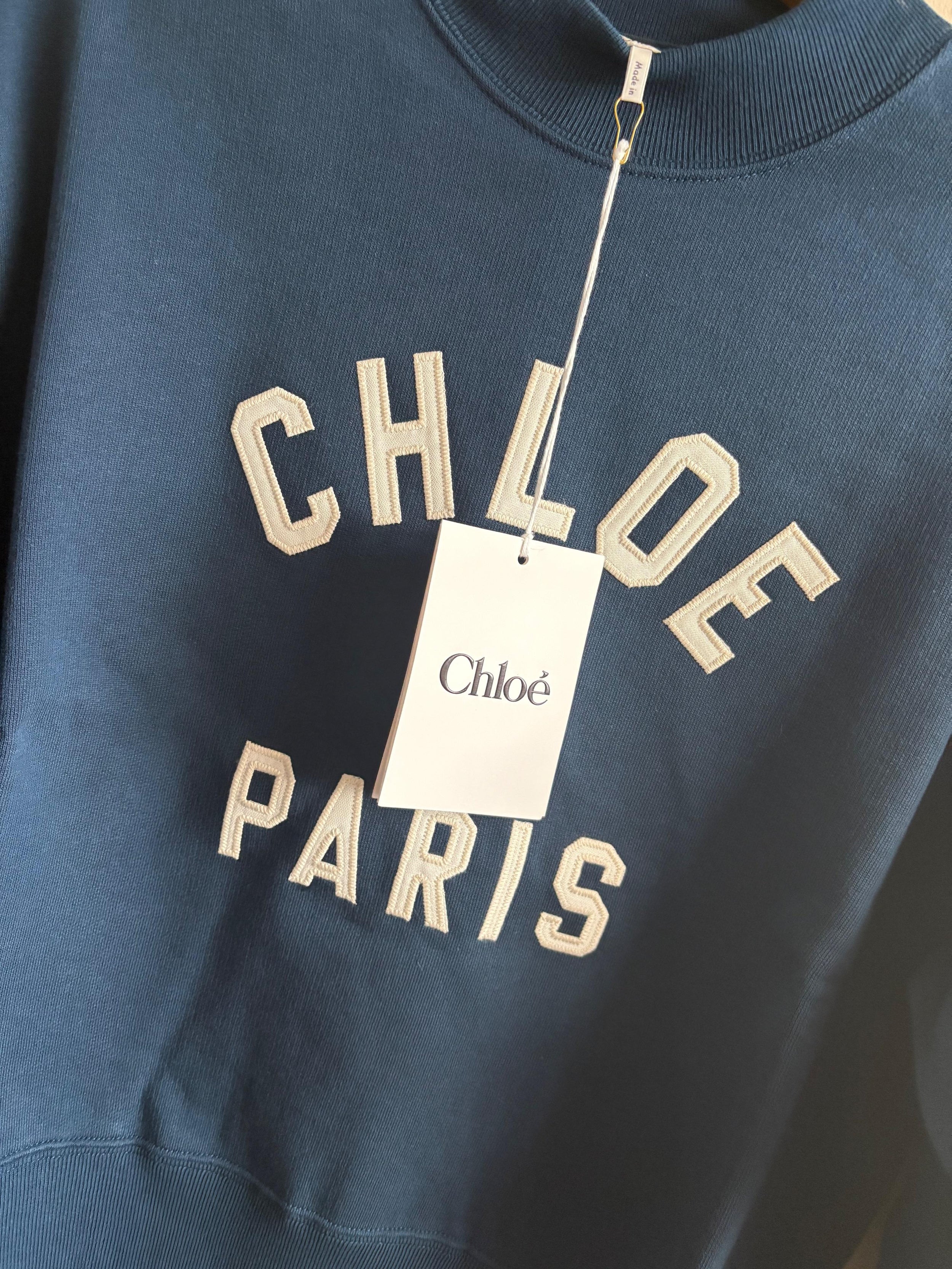 Chloe Blue Cotton Sweatshirt