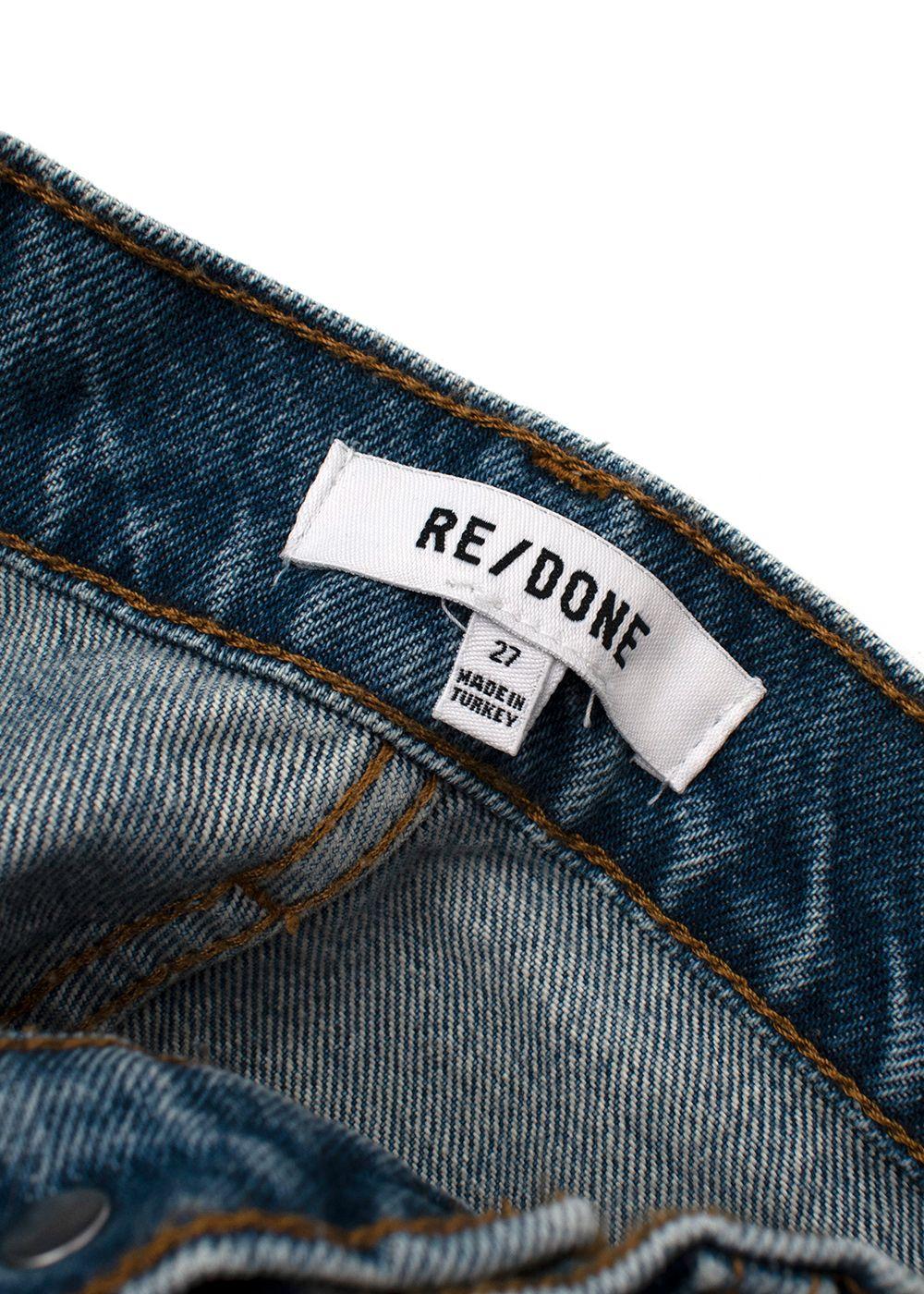 raw hem blue jeans