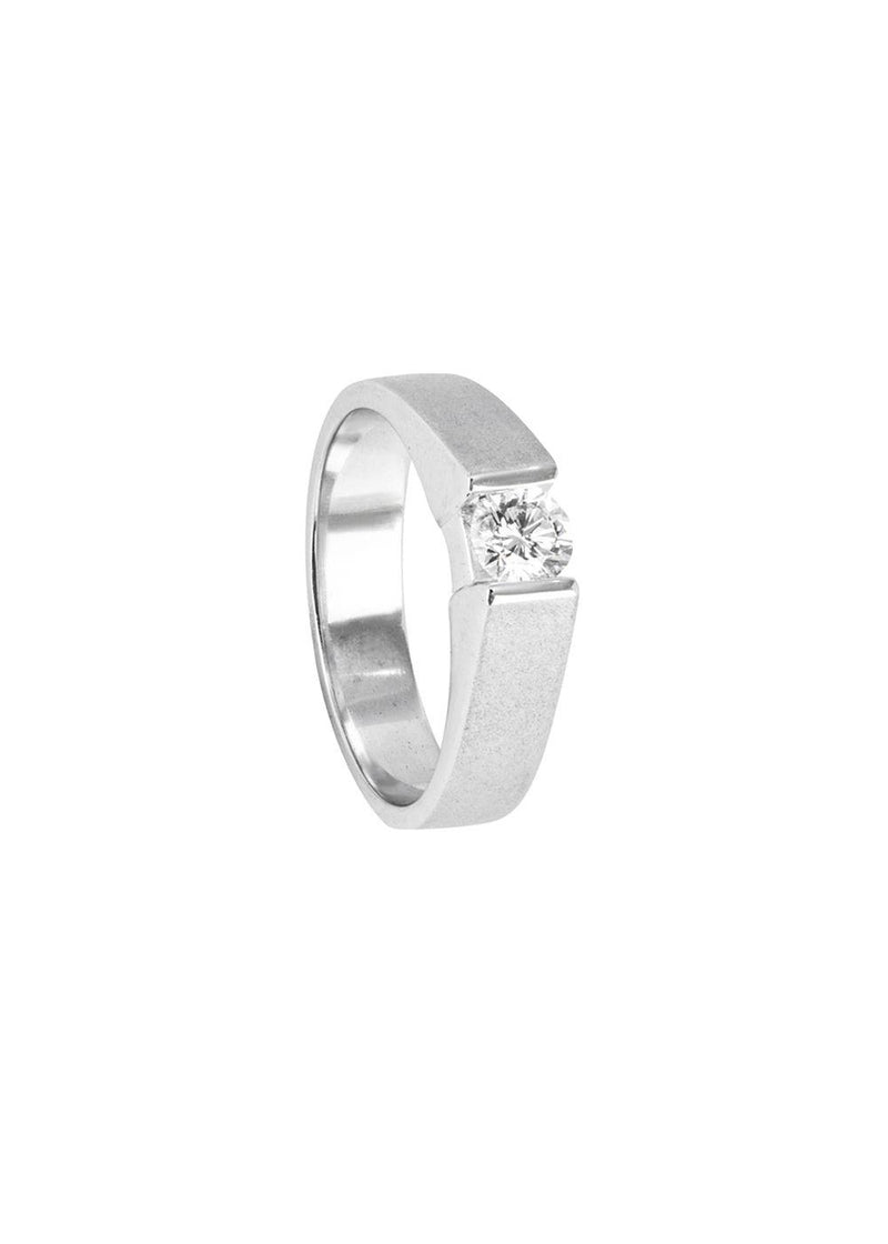 0.47ct Tension Set Diamond White Gold Ring - Size 59