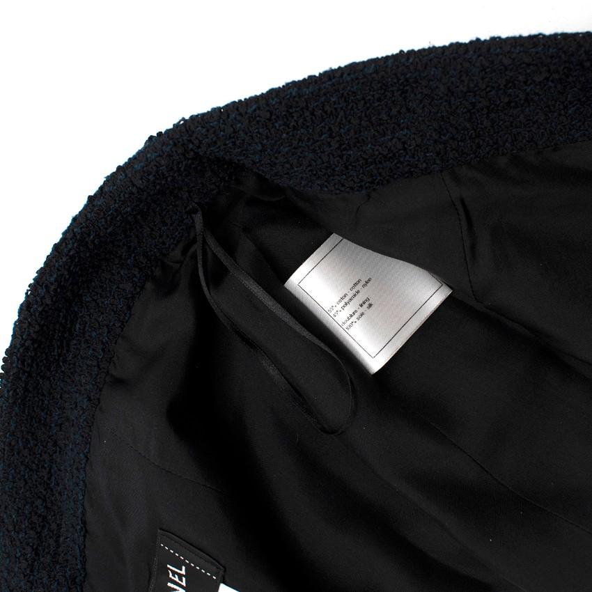 Chanel Black & Blue Boucle Tweed Pencil Skirt
