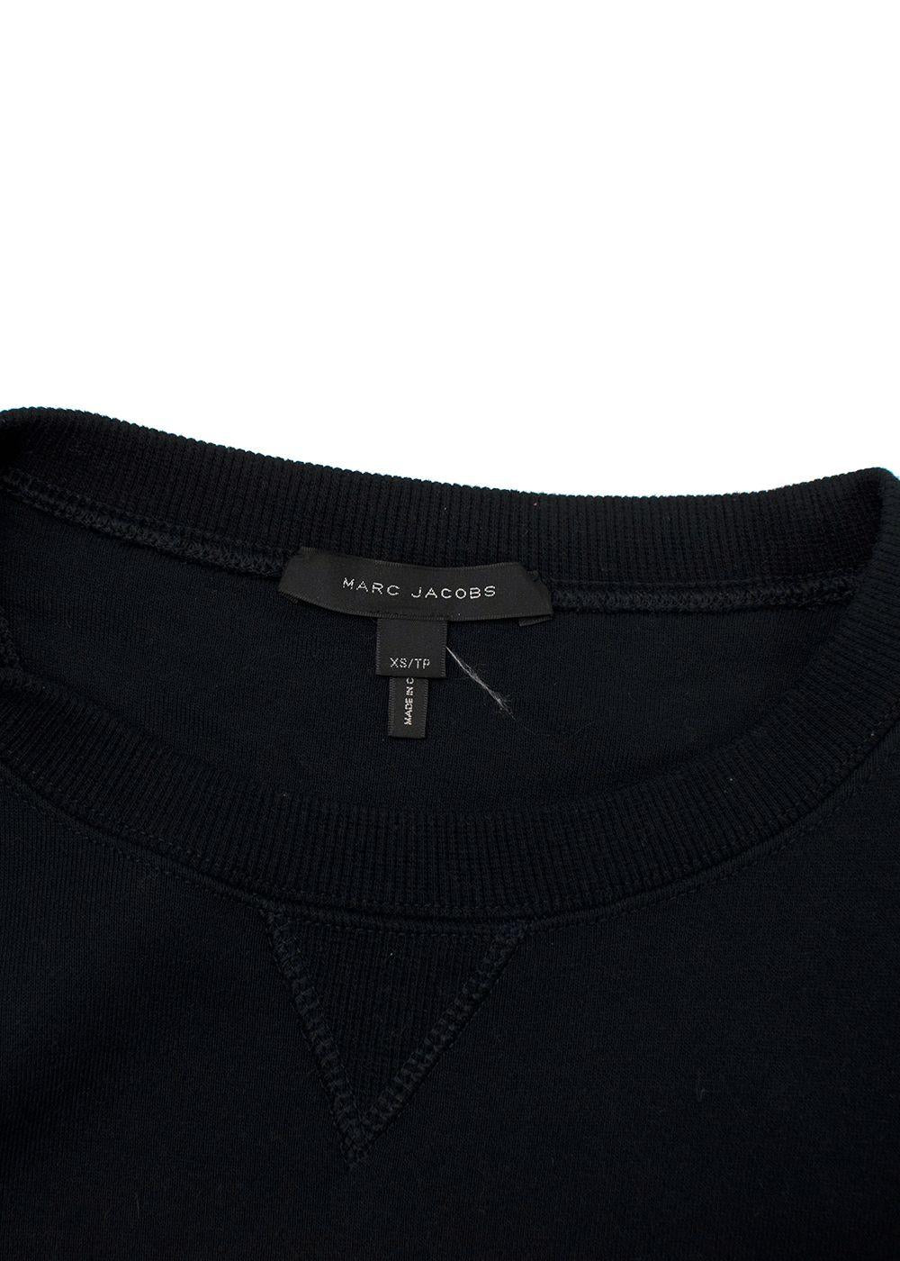 Marc Jacobs Black & Gold Beaded Logo Sweatshirt