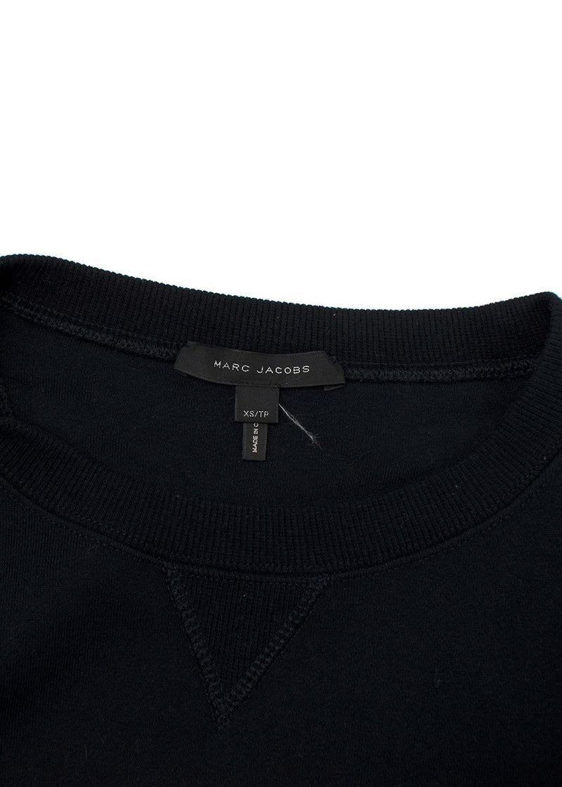 Marc Jacobs Black & Gold Beaded Logo Sweatshirt