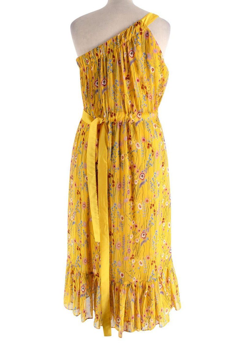 Alexis Pleated One-Shoulder Floral Dress