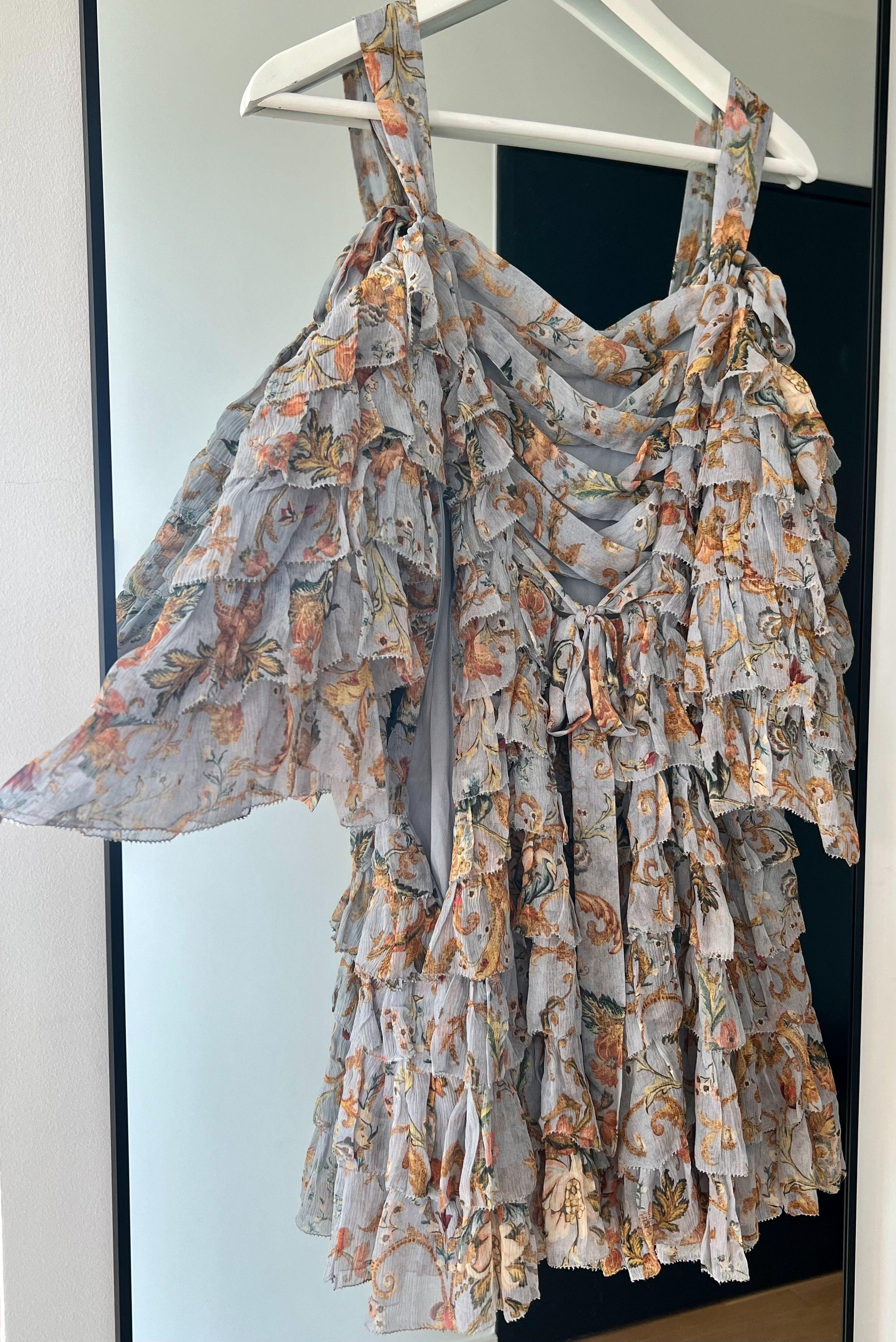 Painted Heart Ra Ra Silk-georgette Mini Dress
