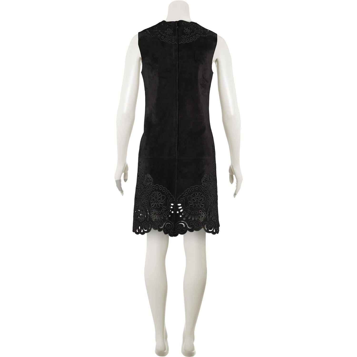 Dolce & Gabbana black suede shift tunic dress