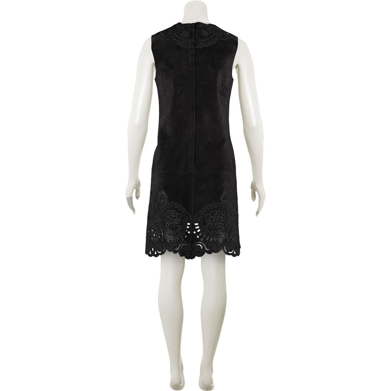 Dolce & Gabbana black suede shift tunic dress