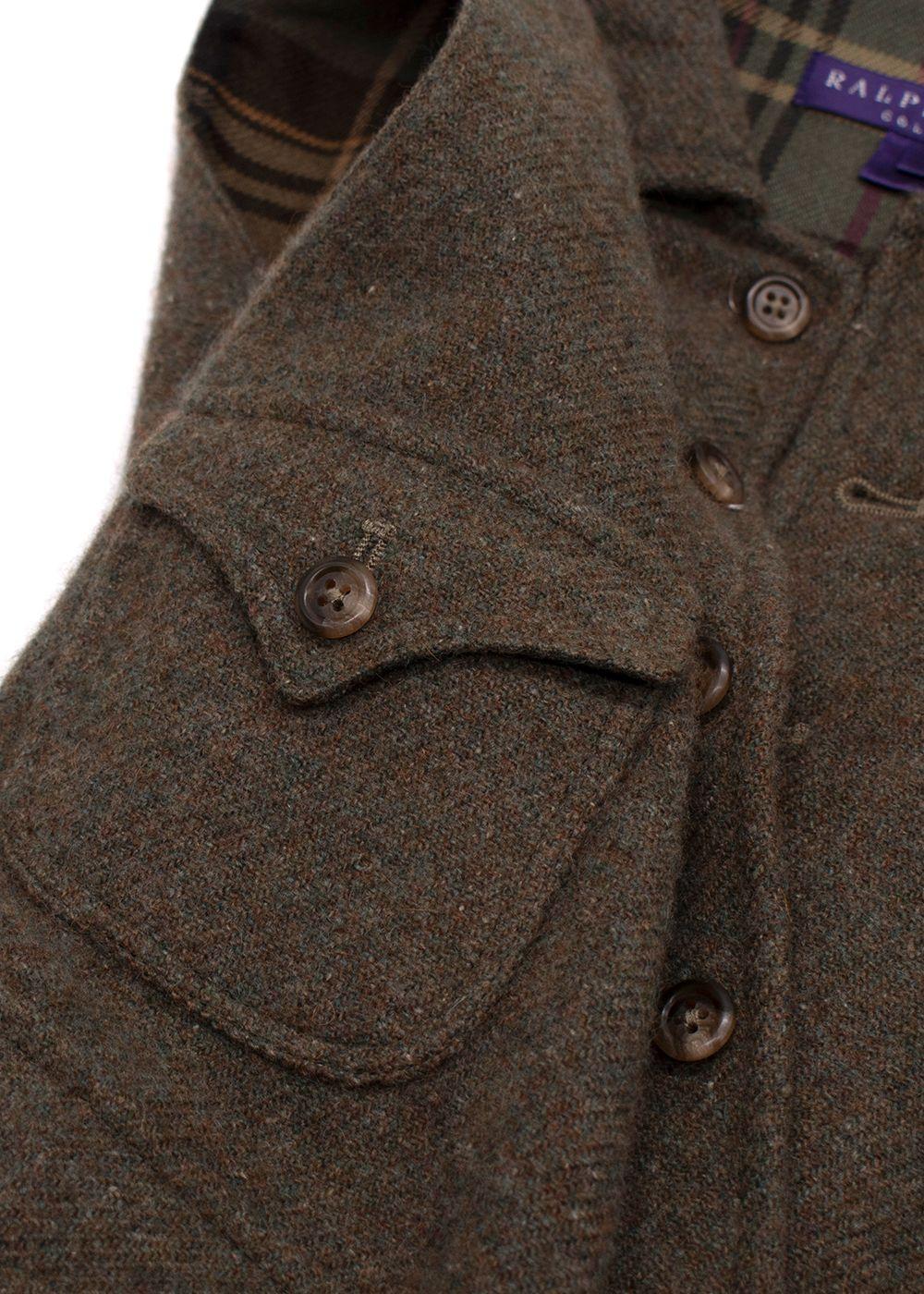 Ralph Lauren Khaki Tweed Alpaca Blend Gilet