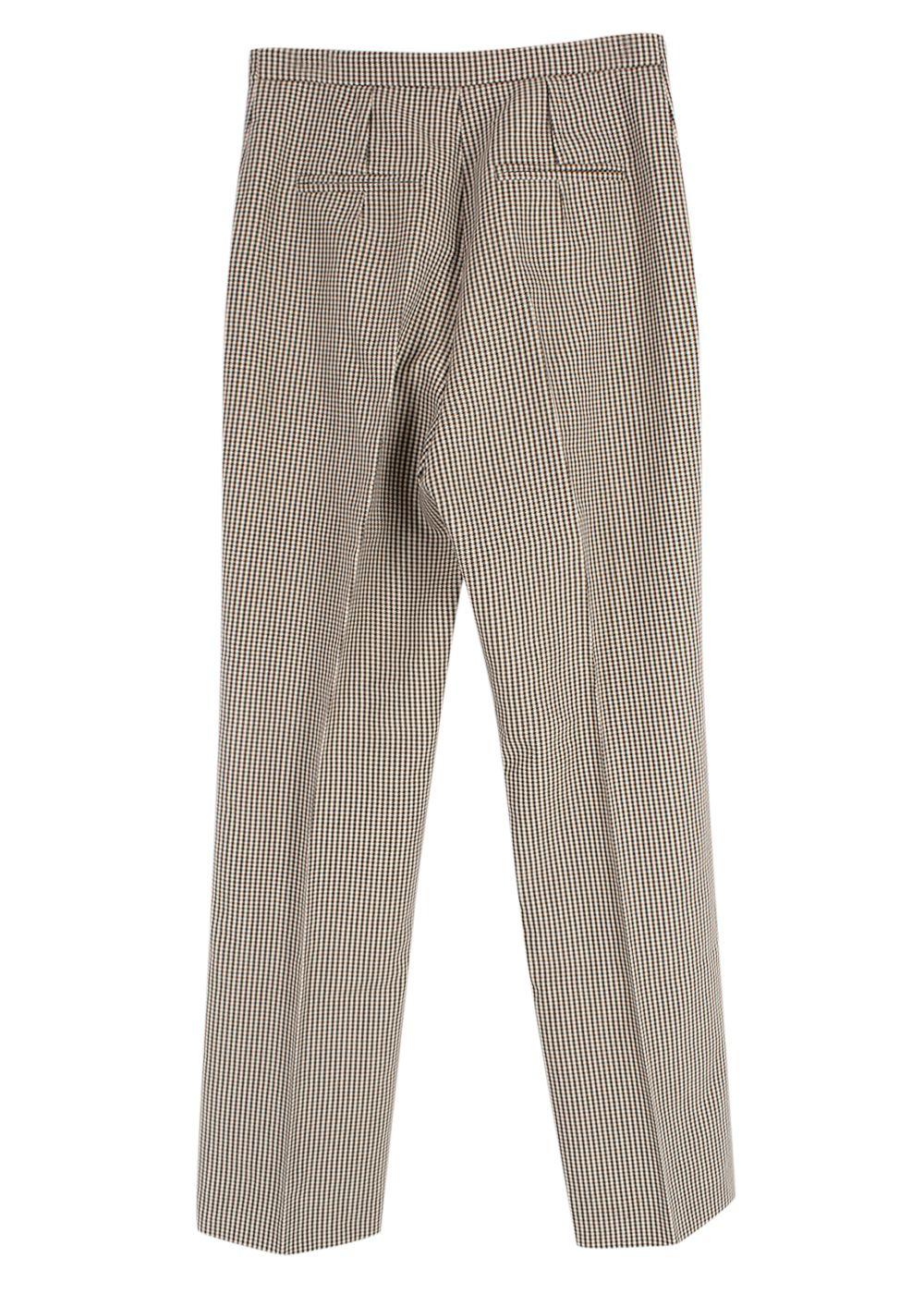 Fendi Brown Houndstooth Wool Trousers