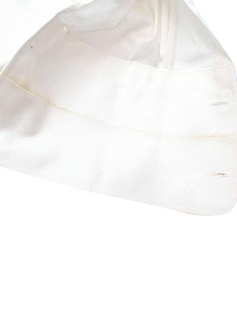 Tom Ford White Cotton Pleated Tuxedo Shirt
