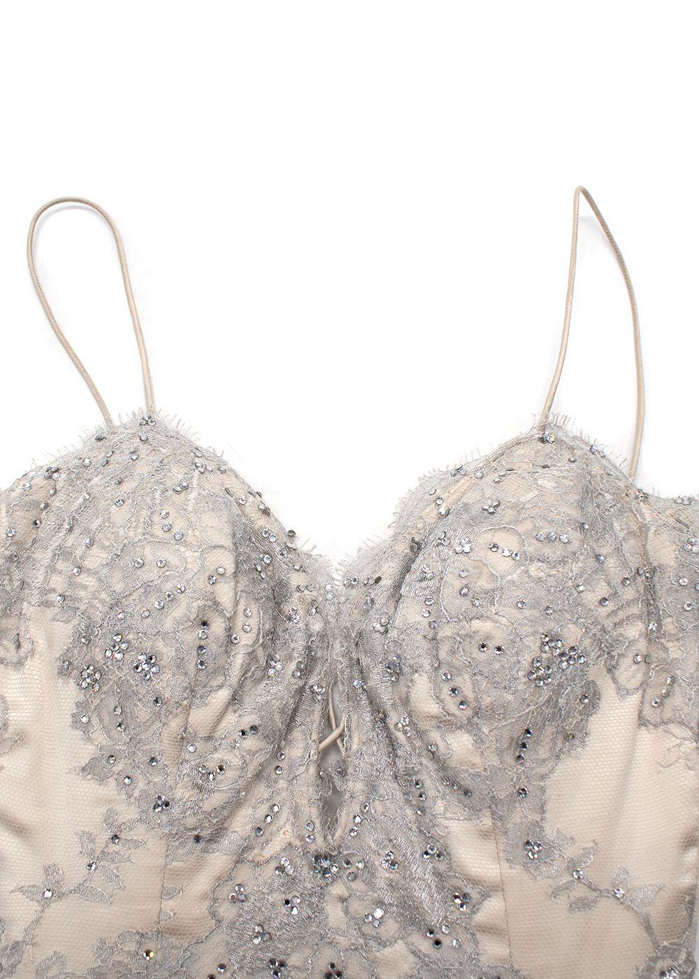 Baracci Ivory Sequin Embellished Gown