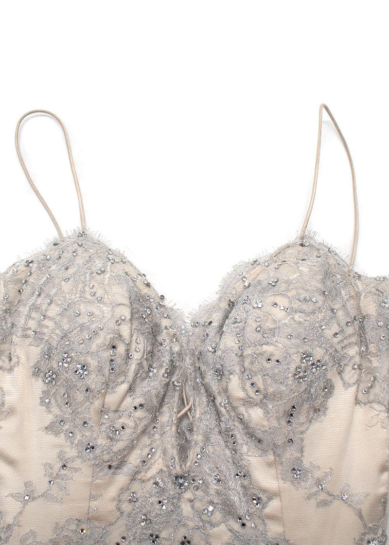 Baracci Ivory Sequin Embellished Gown