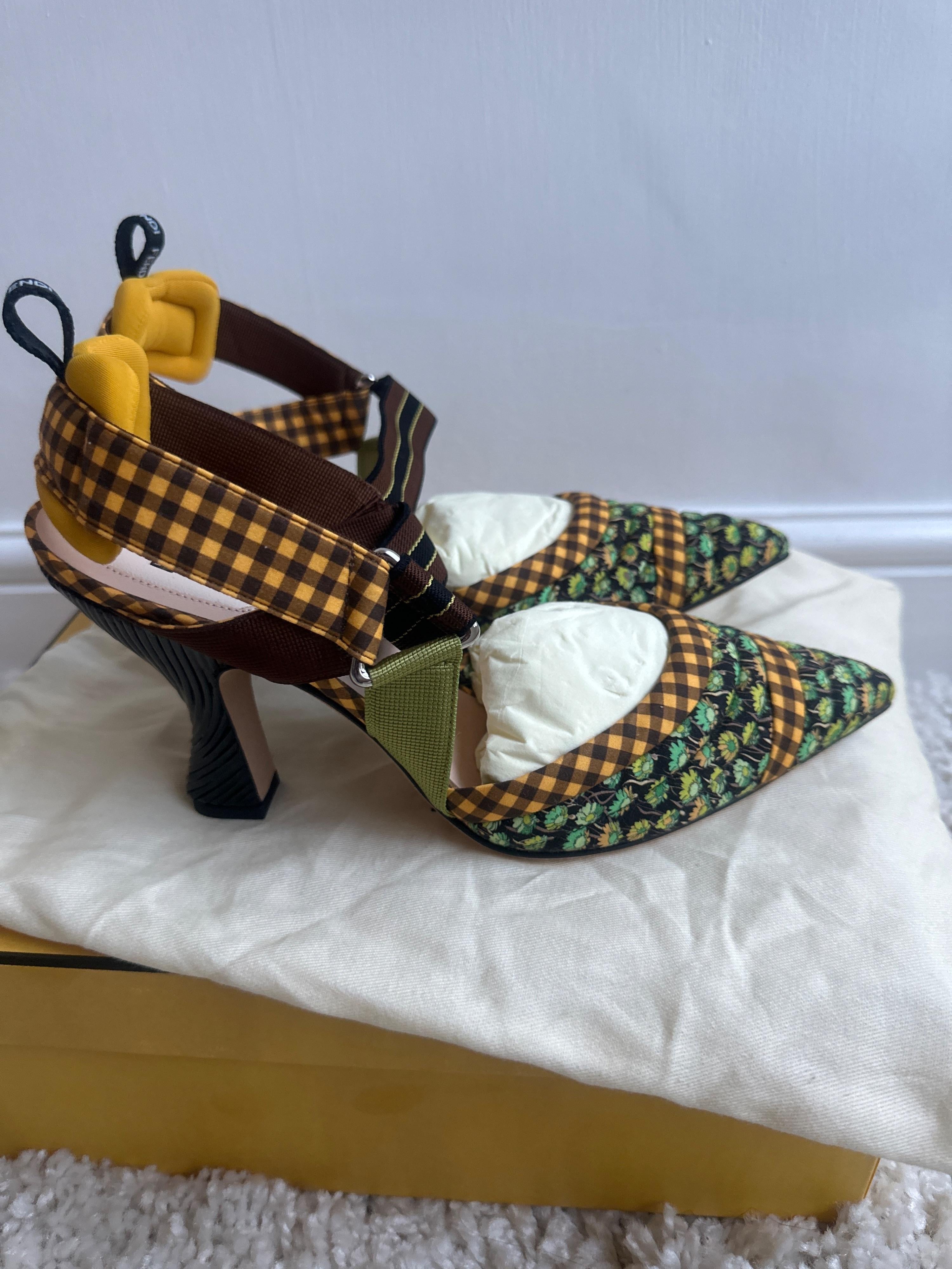 Fendi Yellow Colibri Slingbacks