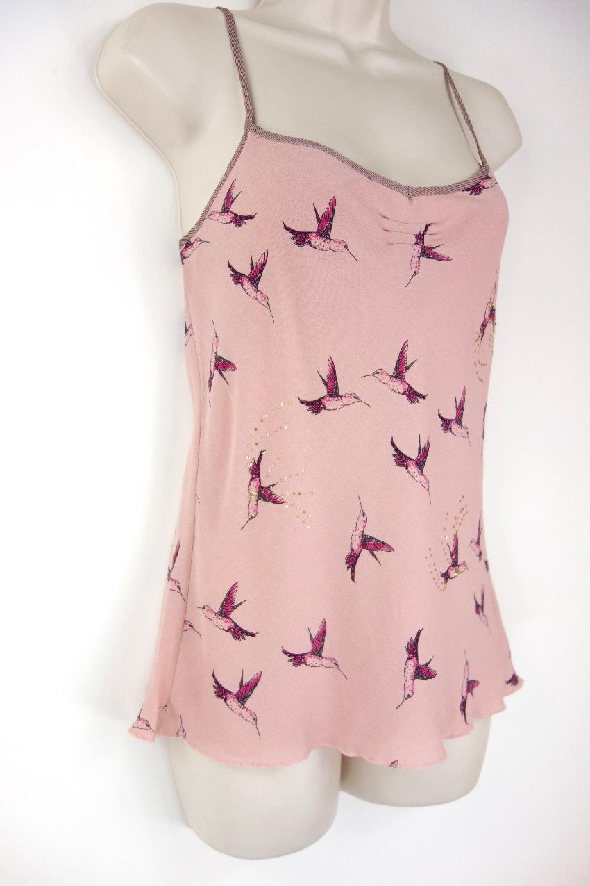 Temperley Pink Hummingbird Silk Top