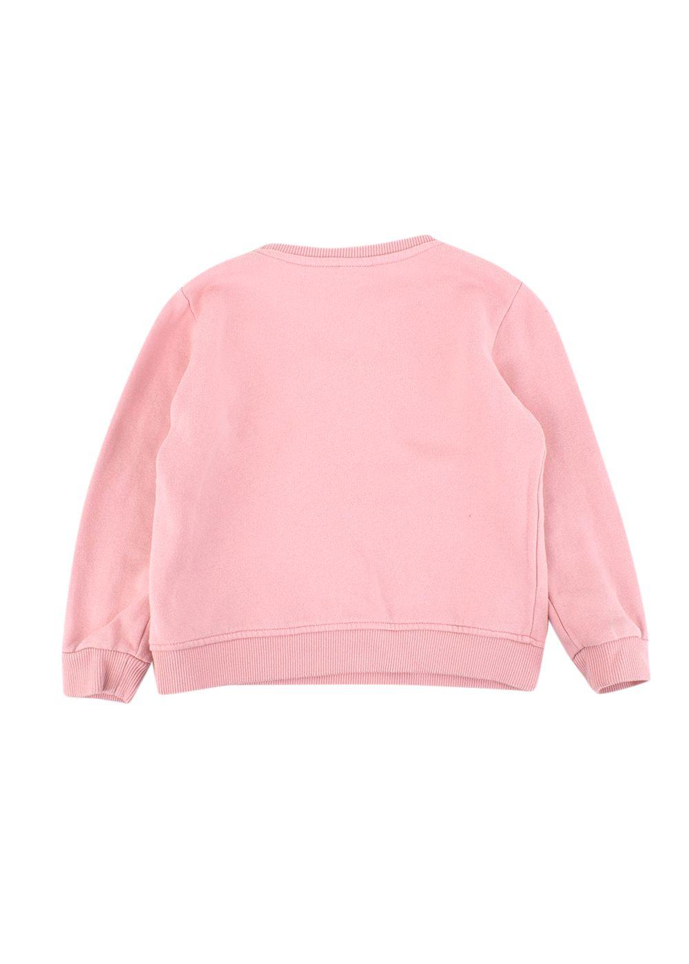 Pink Cotton Embellished Sweatshirt