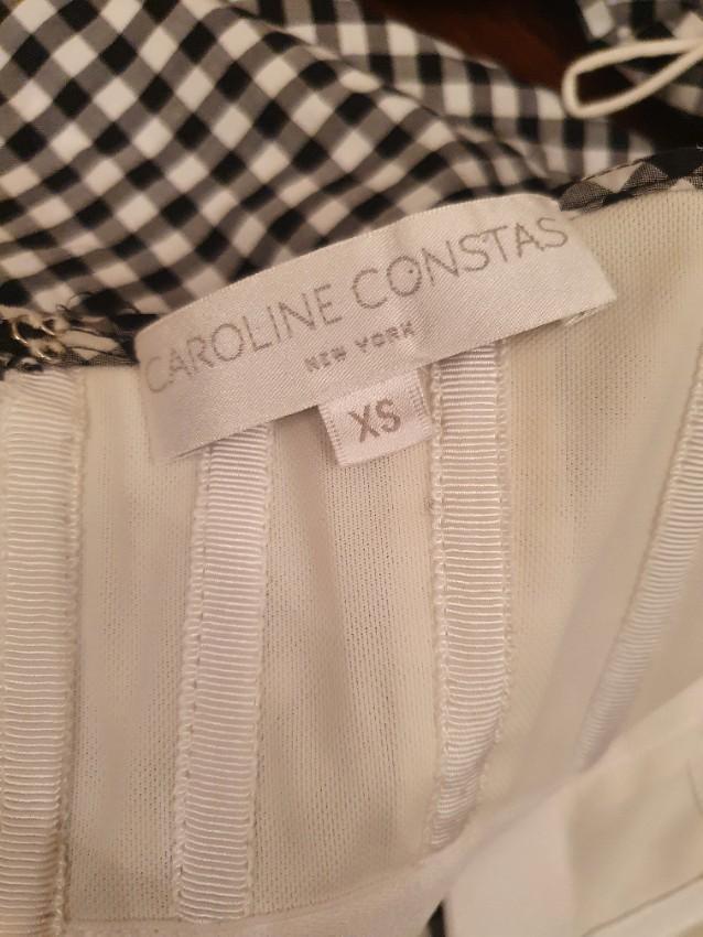 Caroline Constas Black Gingham Gabriella Bardot Top
