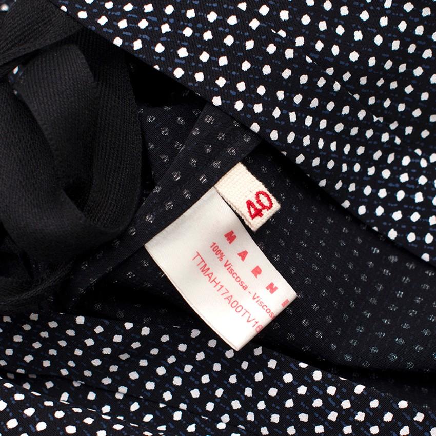Marni Black Polkadot Tie Back Tunic