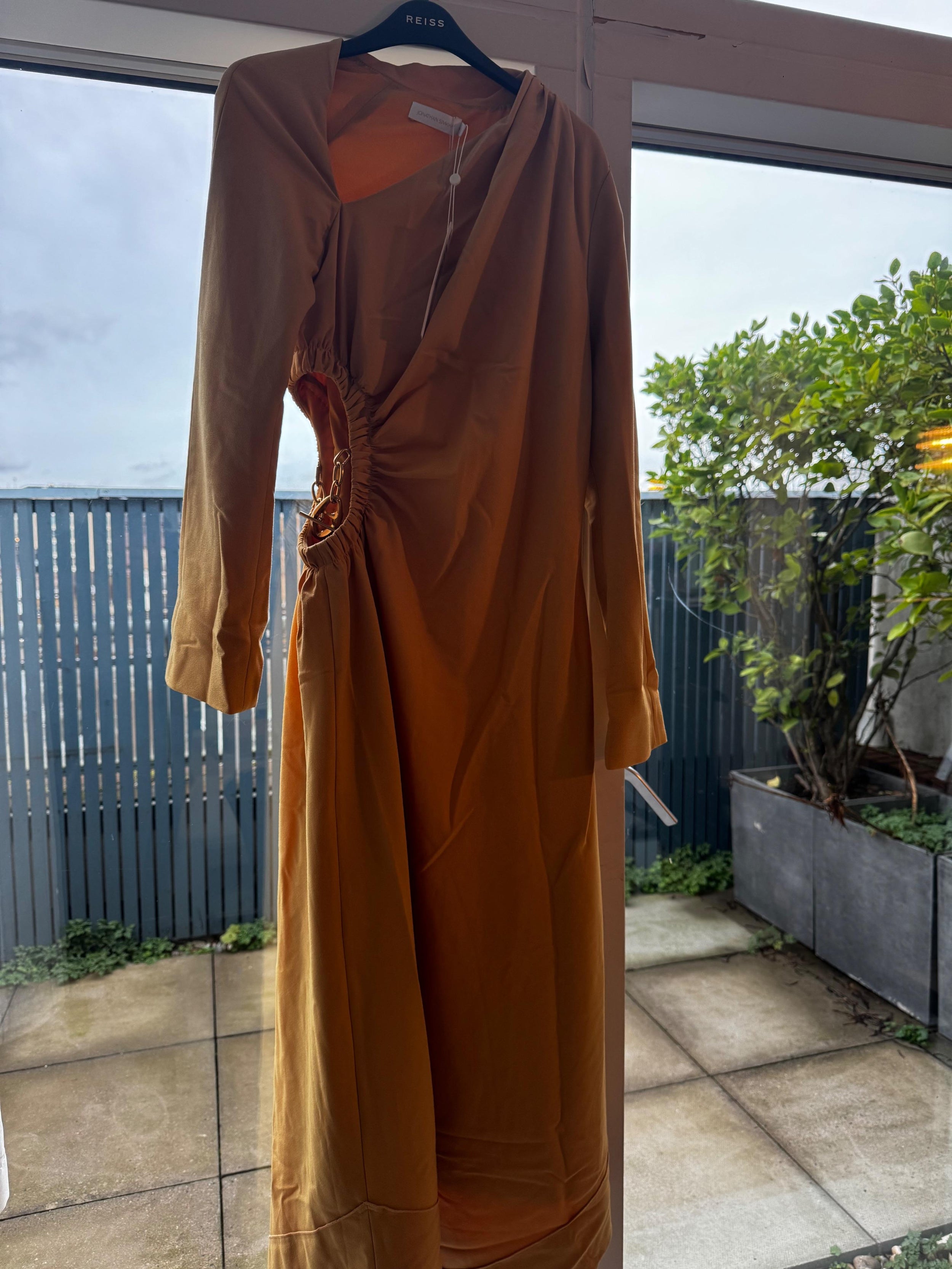 Jonathan Simkhai Yellow Drape Midi Dress