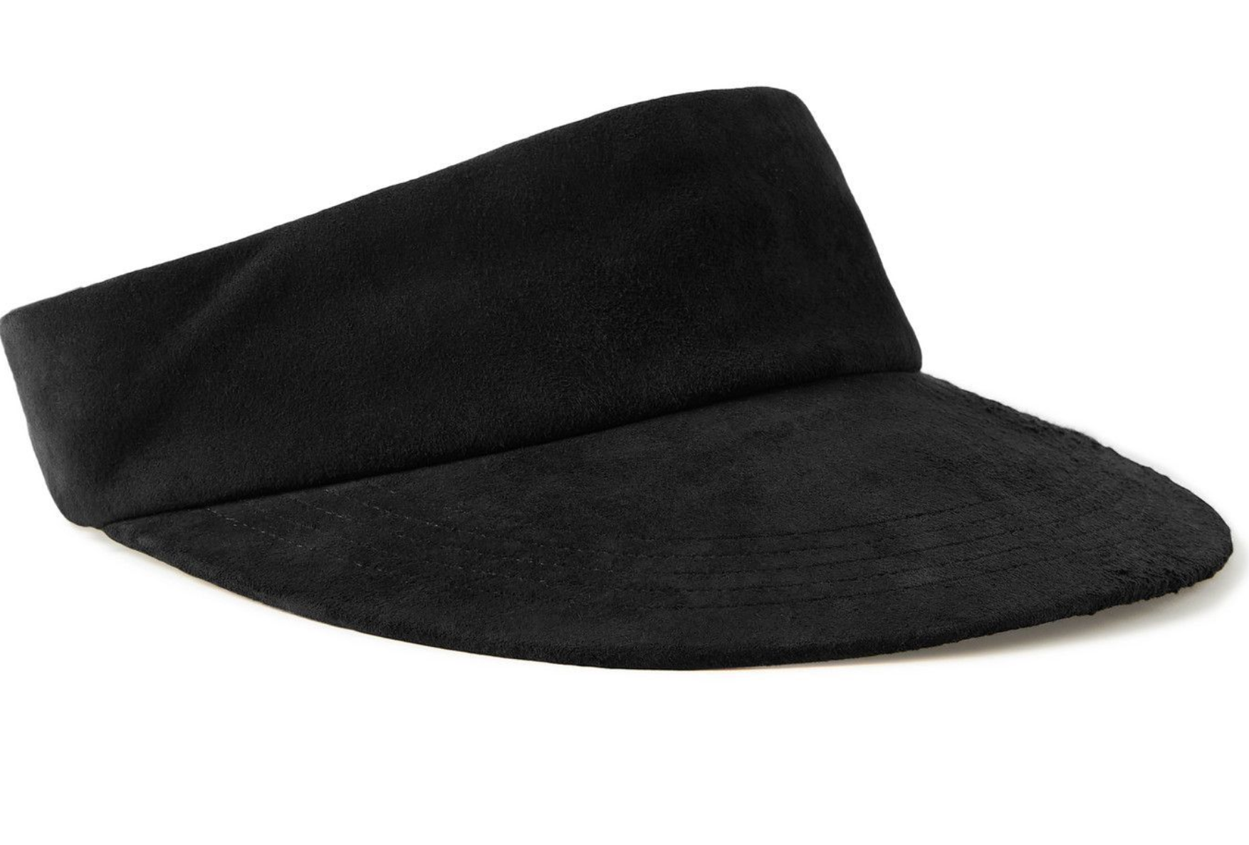 Black Suede Visor Cap