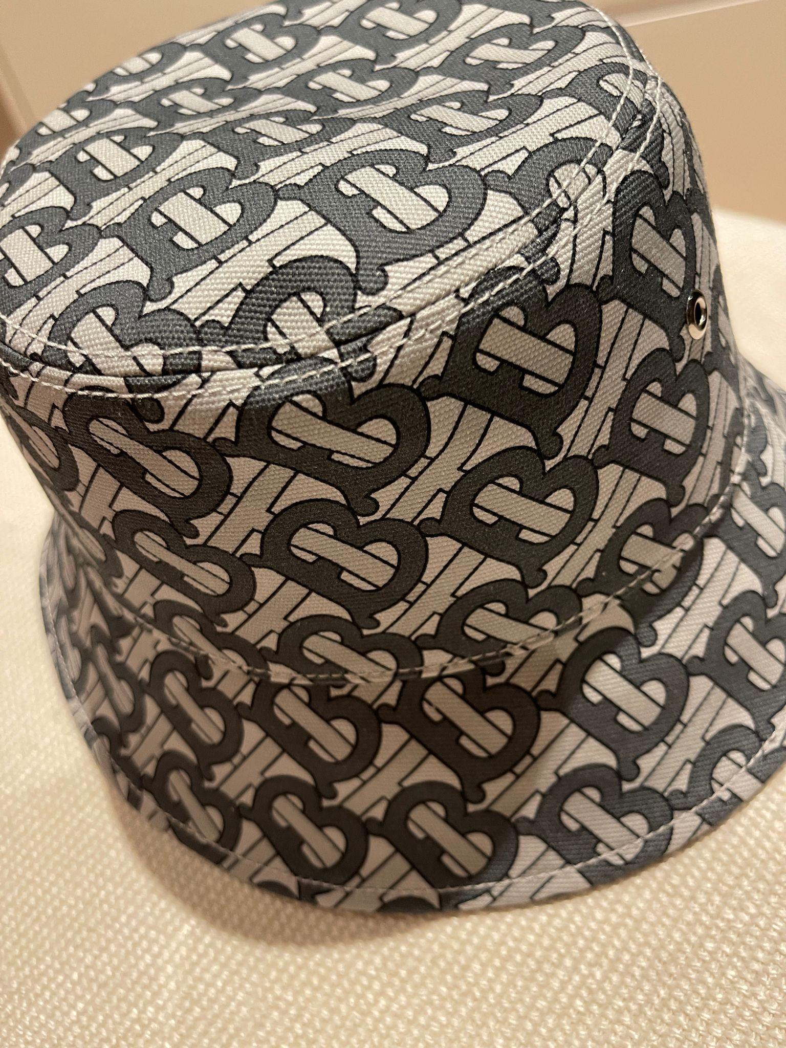Grey TB Monogram Bucket Hat