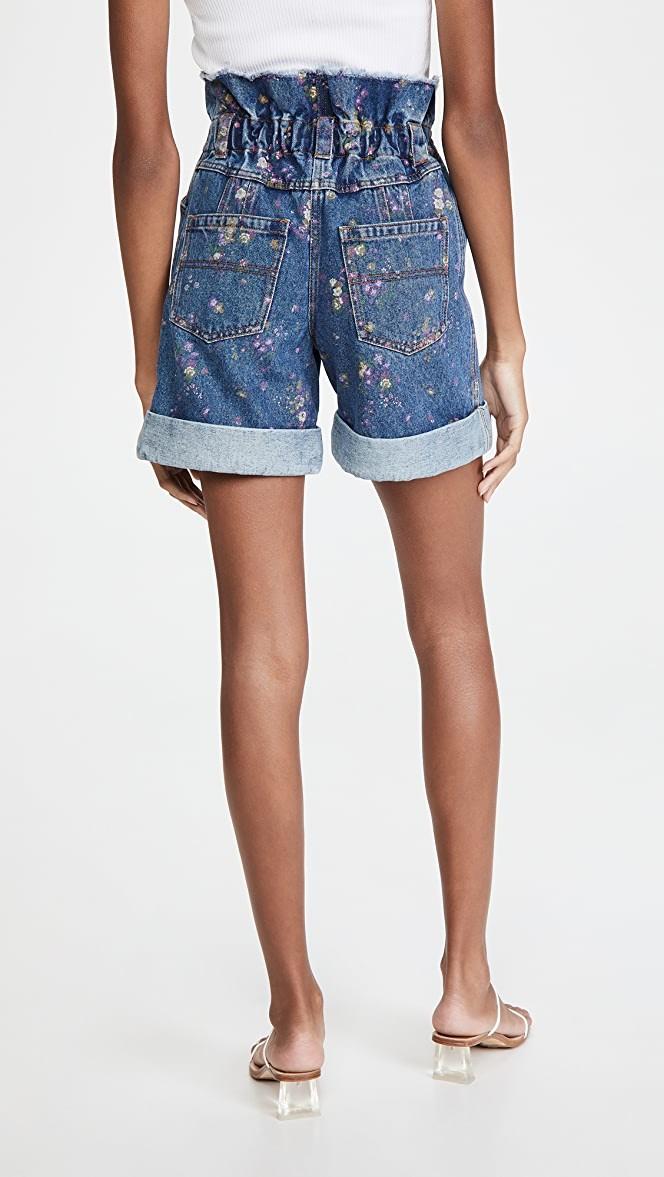 Philosophy di Lorenzo Serafini Floral Paperbag Waist Denim Shorts