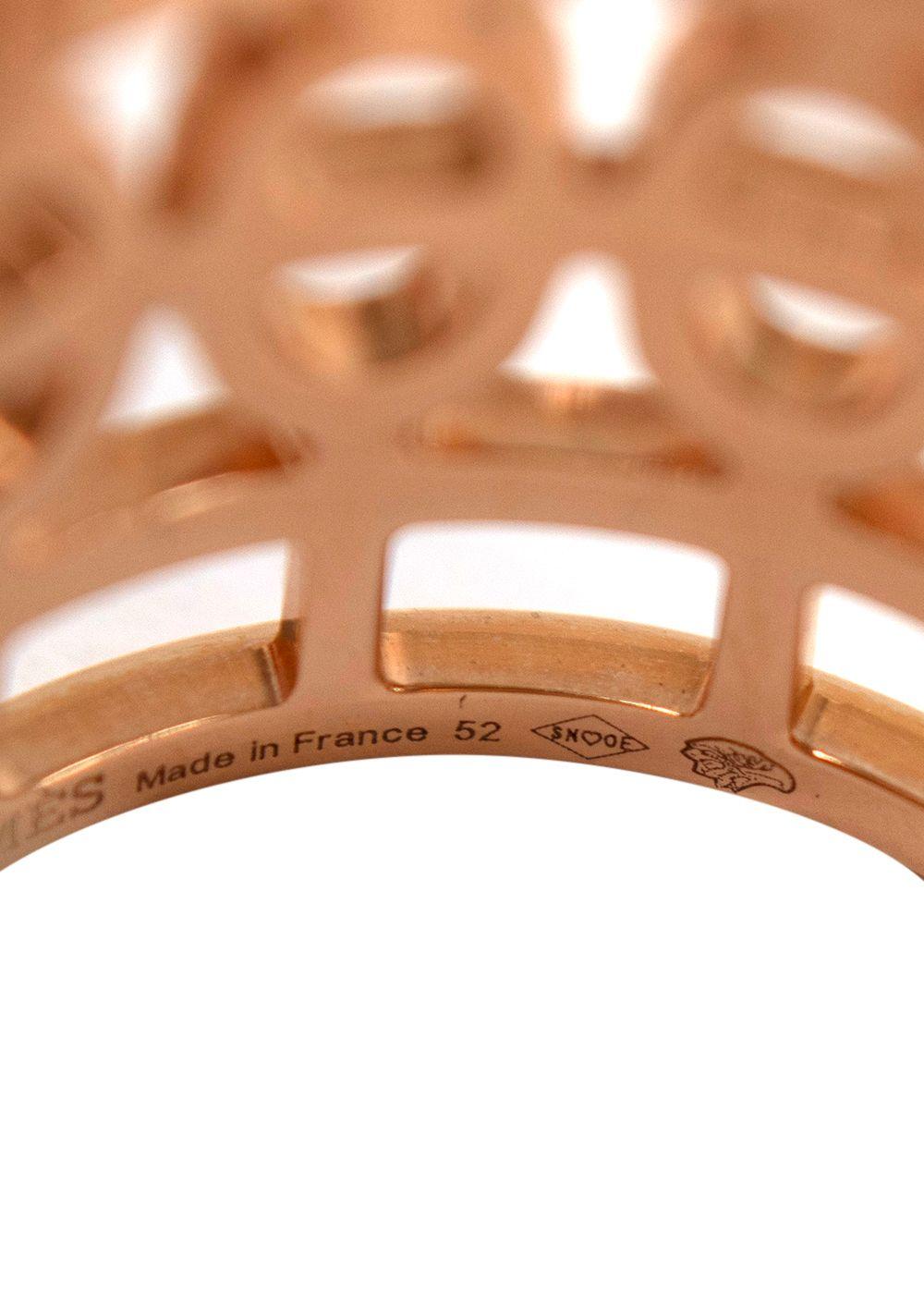 Hermes 18kt Rose Gold Chaine d'ancre Divine ring, large model