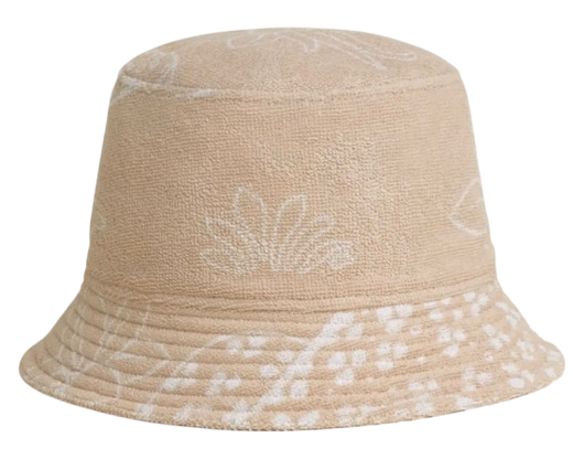 Hermes Beige Gene Les Leopards Terry Towelling Bucket Hat