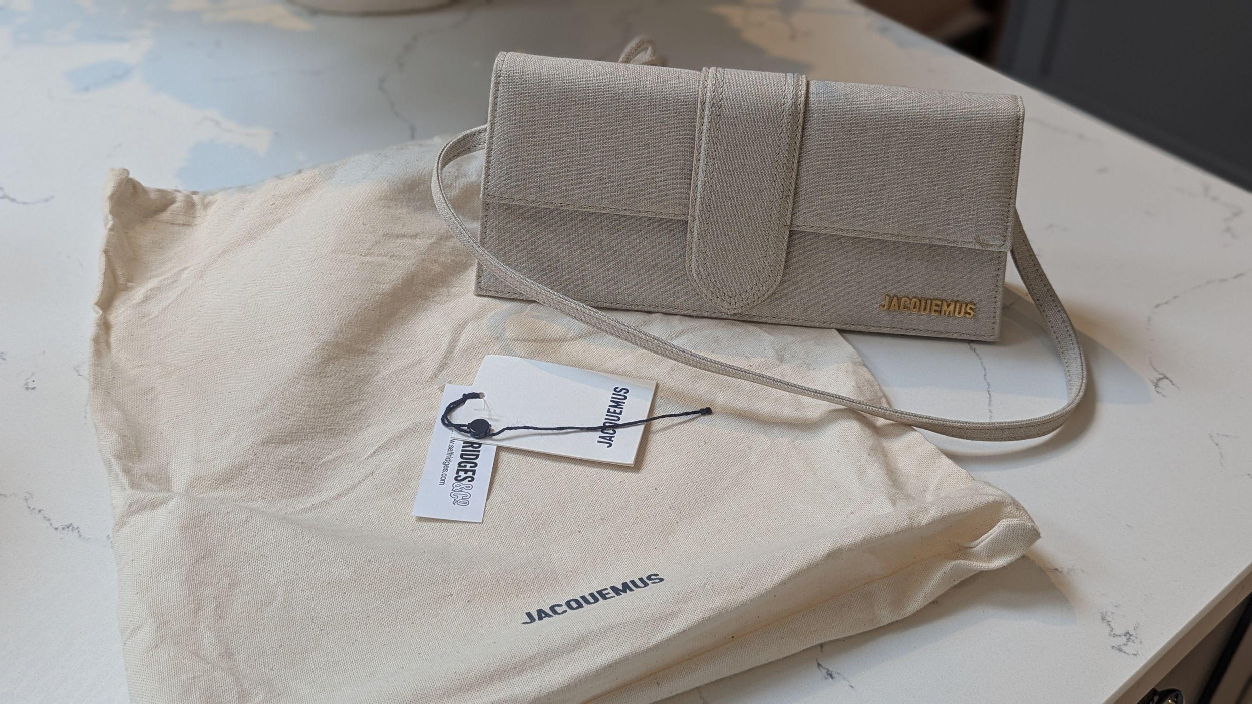 Beige Le Bambino Long Shoulder Bag