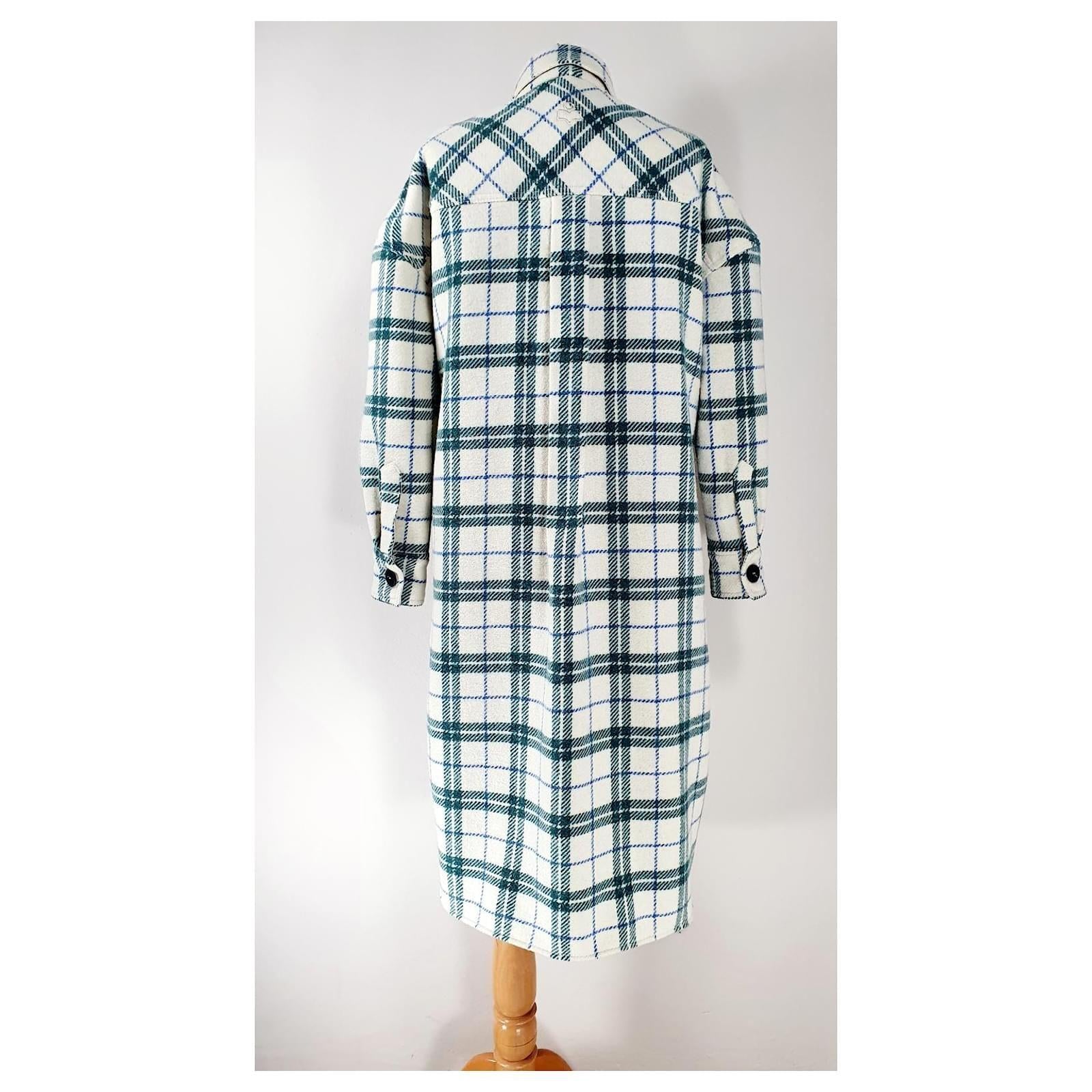Isabel Marant Etoile Green Tartan Fontia Coat