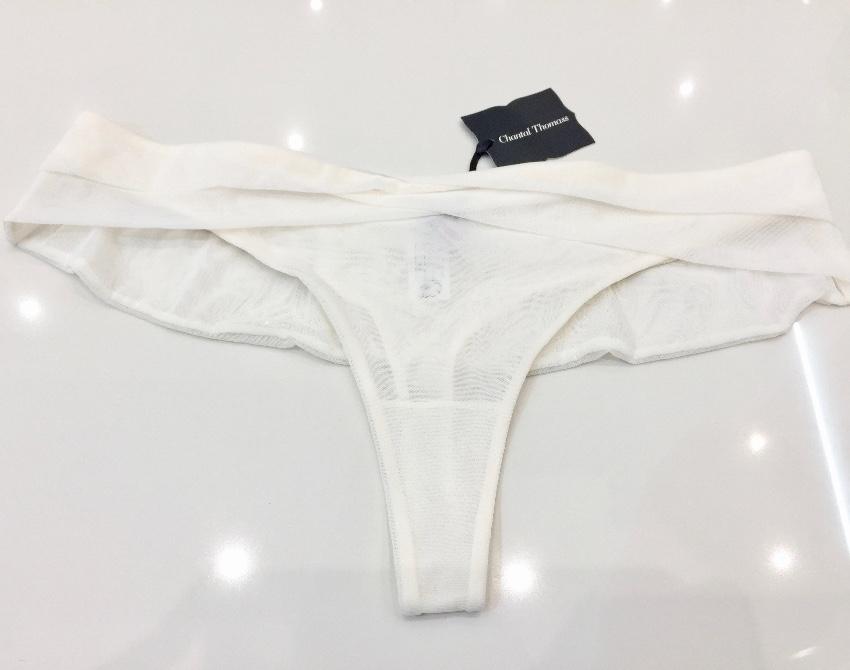 Chantal Thomass Ivory Tulle Fluted Thong
