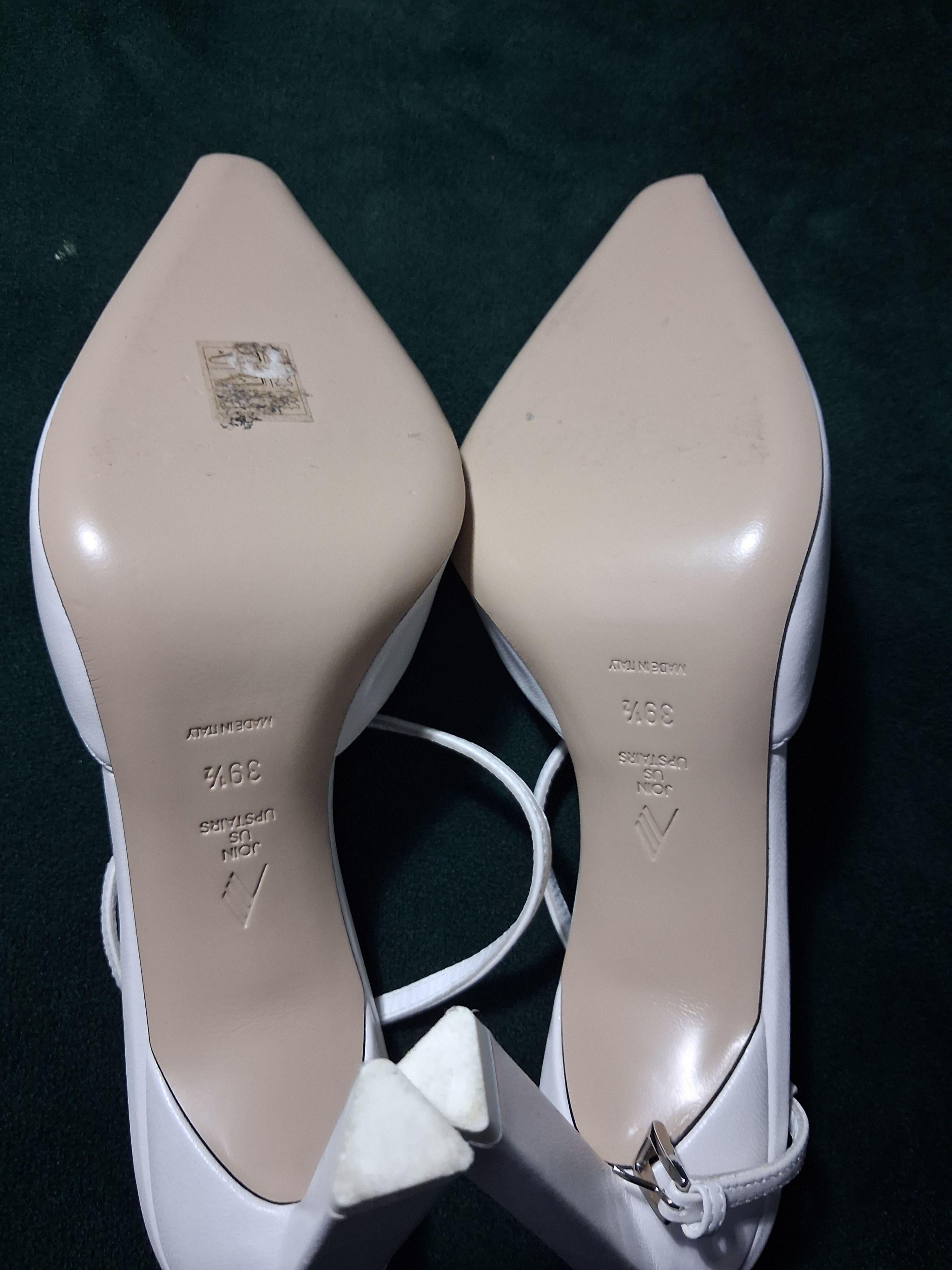 The Attico White Leather Amber Sandals
