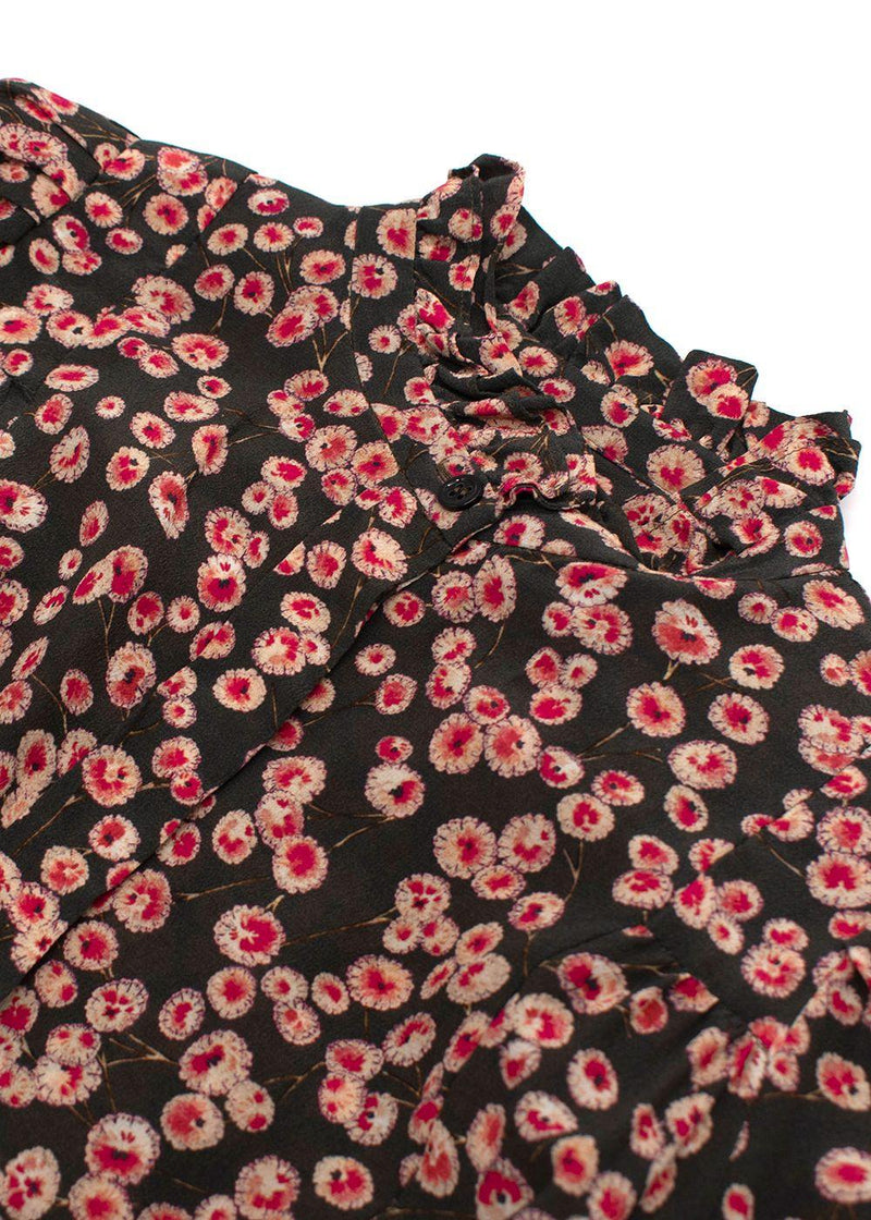 Isabel Marant Pink Floral Print Silk Blouse