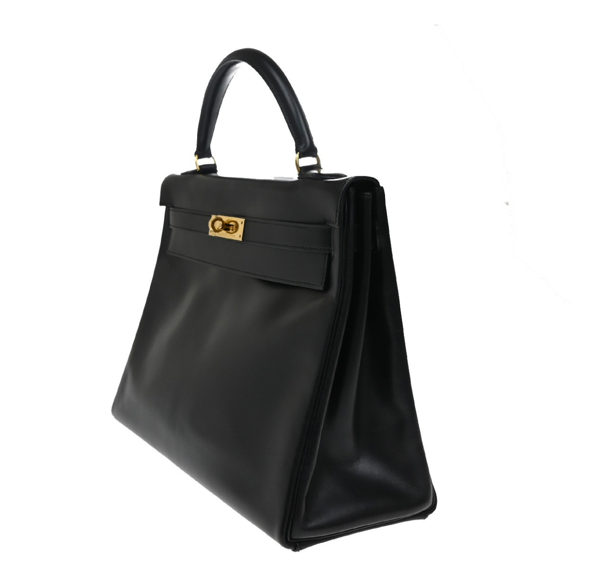 Hermes Black Kelly With Gold Hardware 32Cms