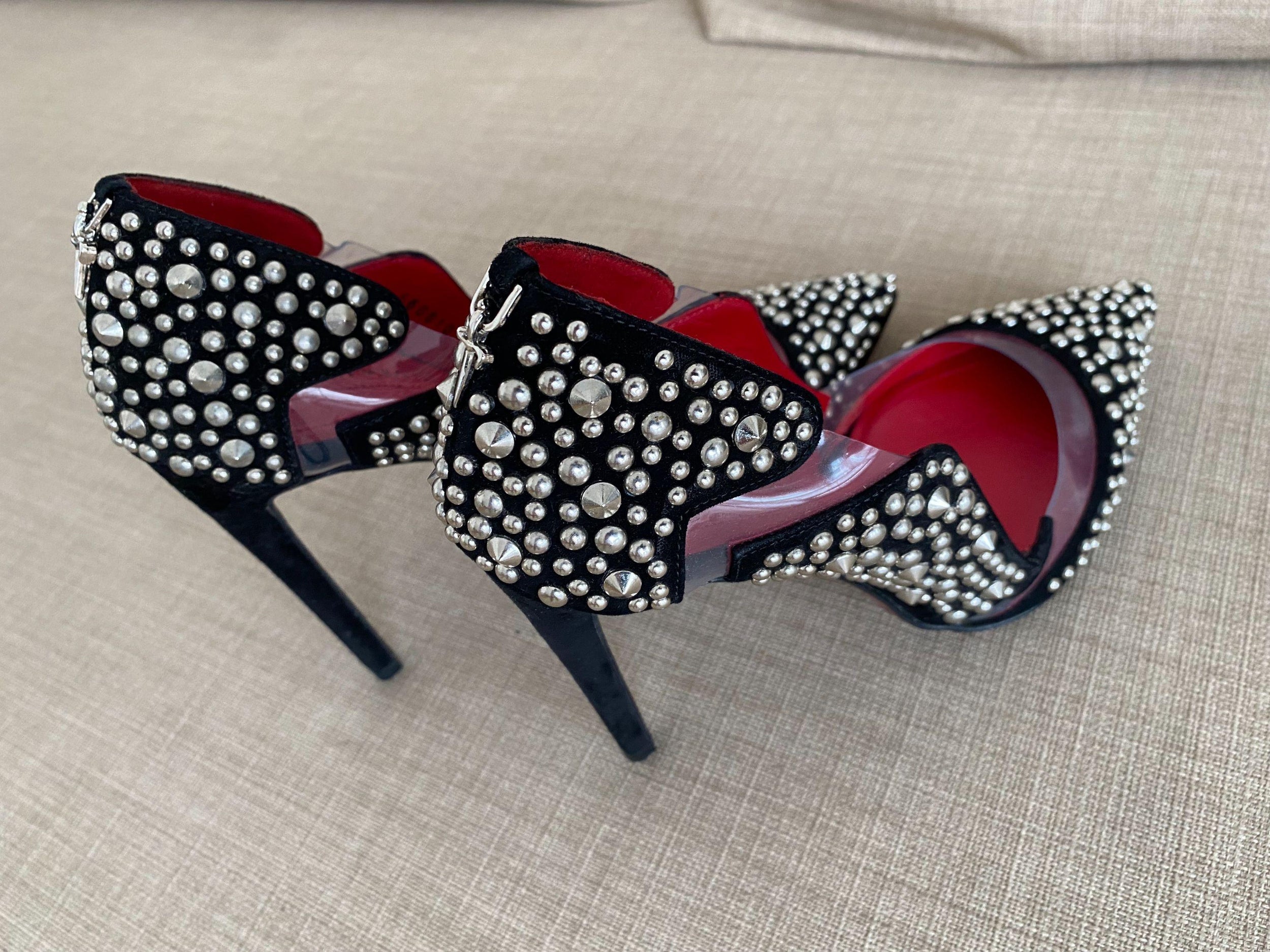 Suede Studded Pumps