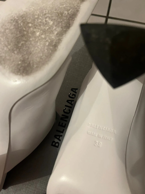 Balenciaga White Moon Heeled Mules