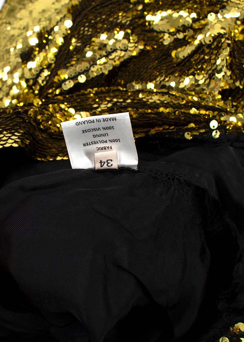 Alexandre Vauthier one shoulder sequin gold dress