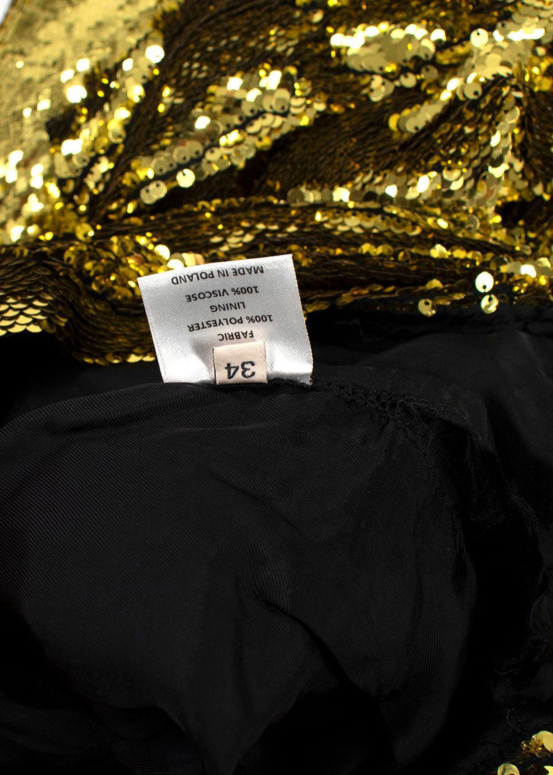 Alexandre Vauthier one shoulder sequin gold dress