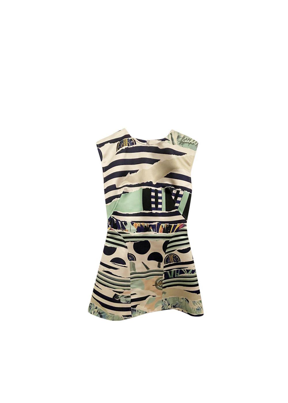 Multicolour Printed Satin Skater Dress