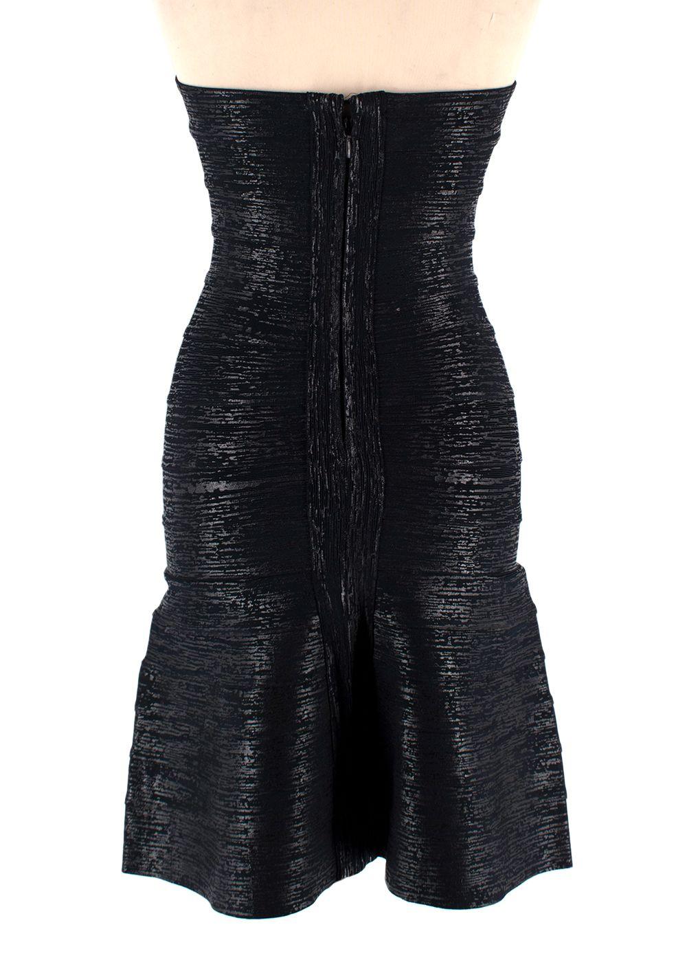 Herve Leger Black Strapless Mini Dress