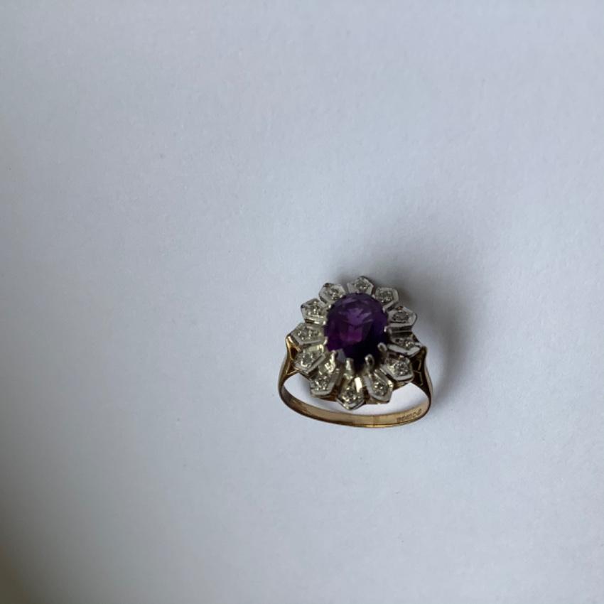 Bespoke Vintage Amethyst & Diamond Ring