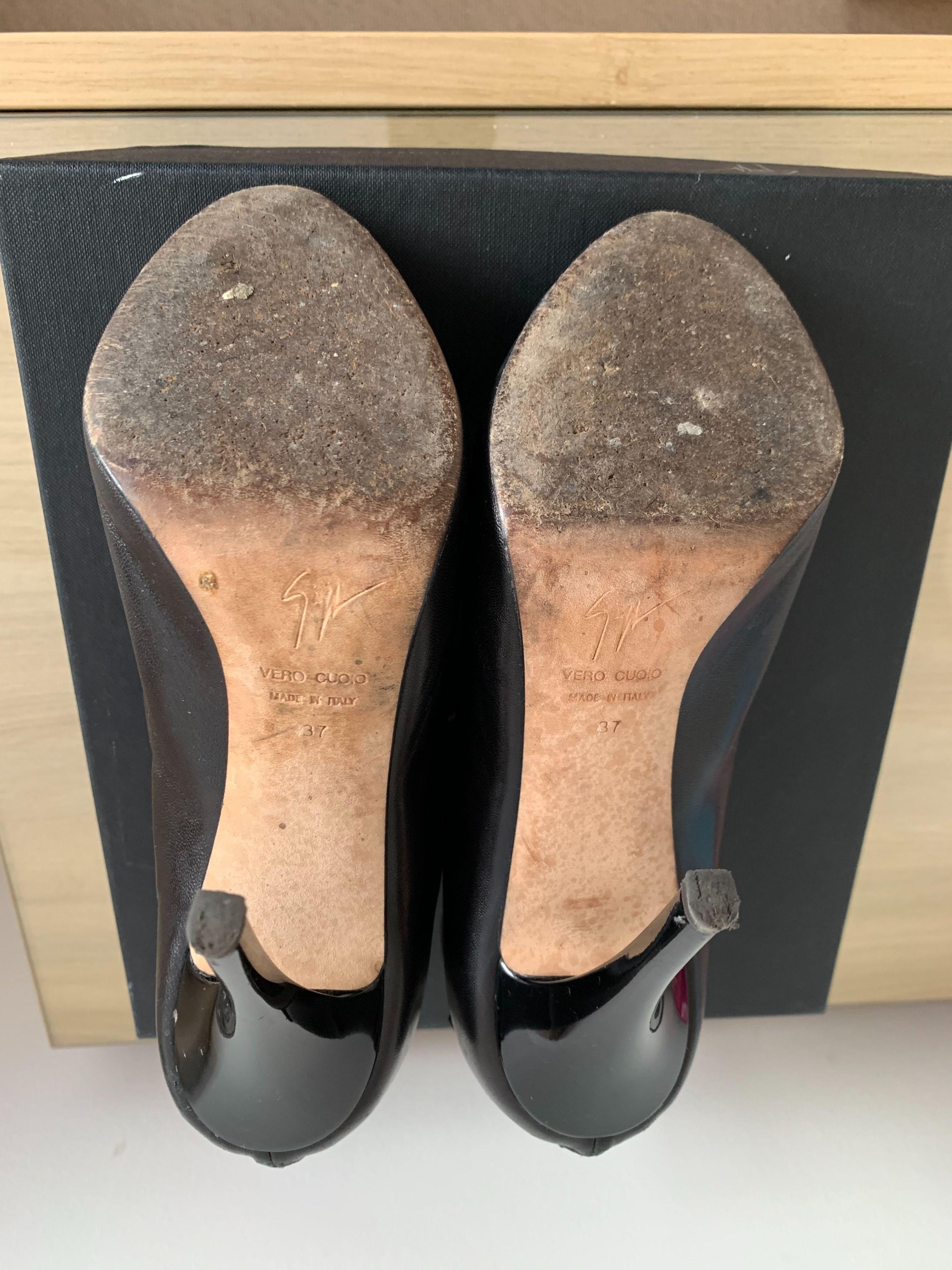 Black leather Pix 100 heeled pumps