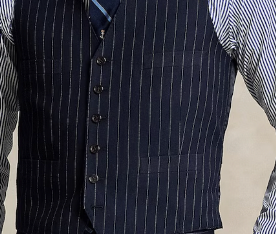 Polo Ralph Lauren Navy Pinstripe Waistcoat